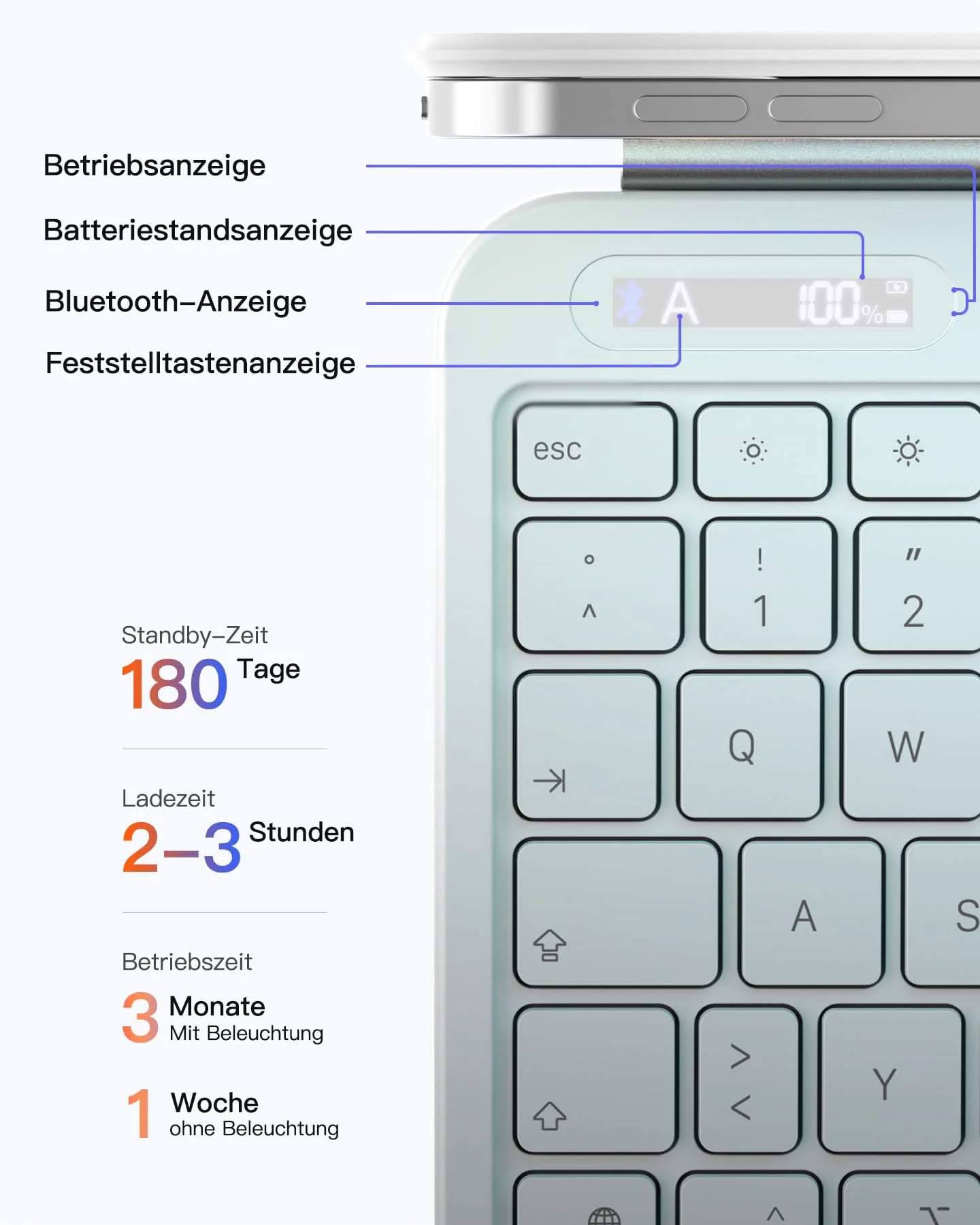 Inateck NeoMagic Magnetische Tastatur Hülle für iPad Air 11 Zoll(2025/2024), Magic Keyboard für iPad Pro 11", KB903-11A - Image 10