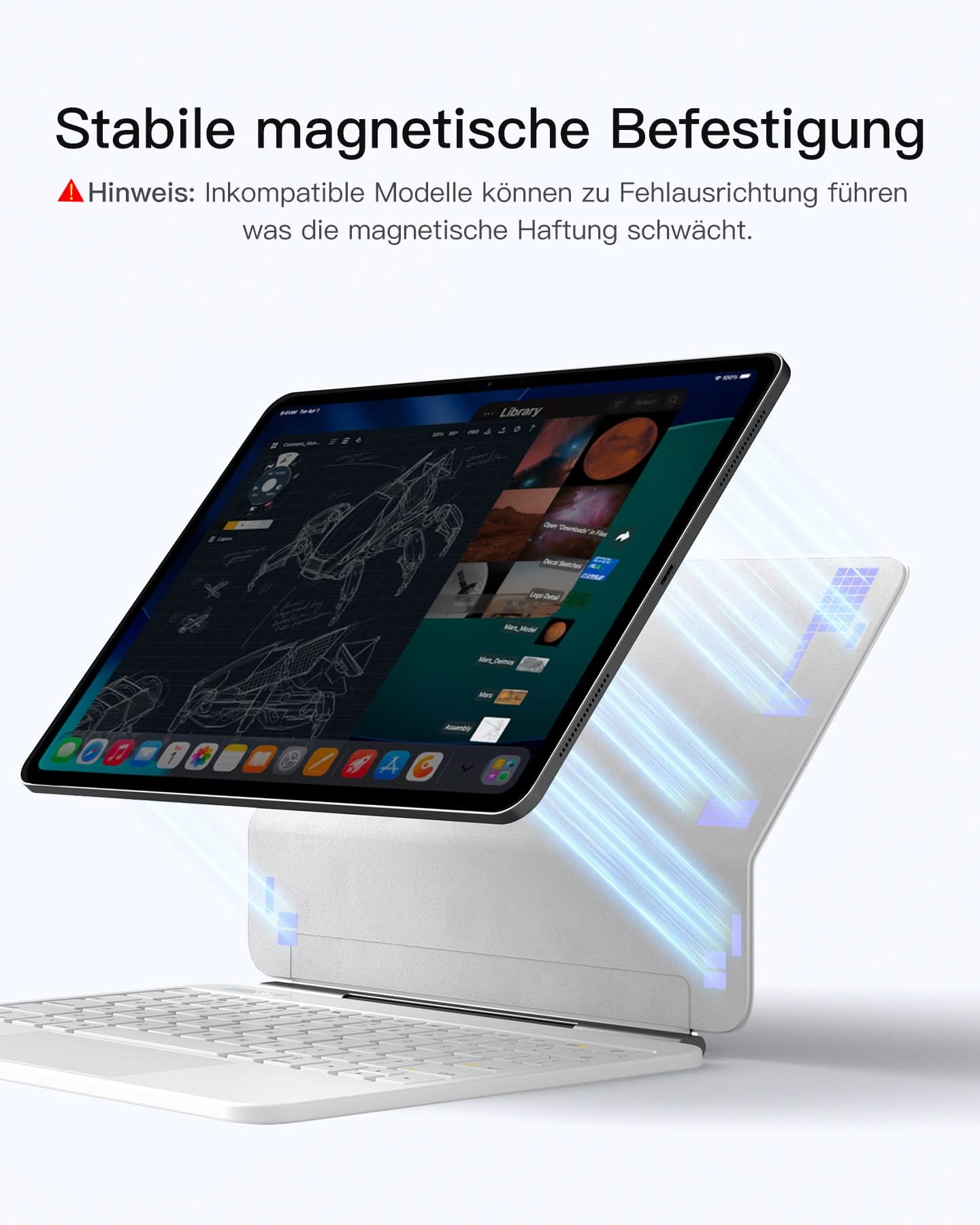 Inateck NeoMagic Magnetische Tastatur Hülle für iPad Air 11 Zoll(2025/2024), Magic Keyboard für iPad Pro 11", KB903-11A - Image 4