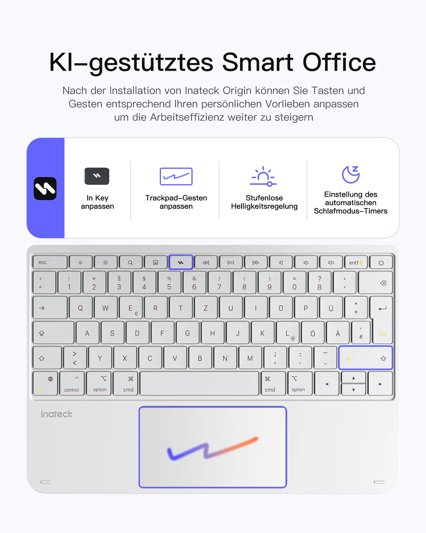 Inateck NeoMagic Magnetische Tastatur Hülle für iPad Air 13" M4/M3/M2 (2026/2025/2024), iPad Pro 12.9" 6/5/4/3 Gen,QWERTZ, KB903-13A - Image 13
