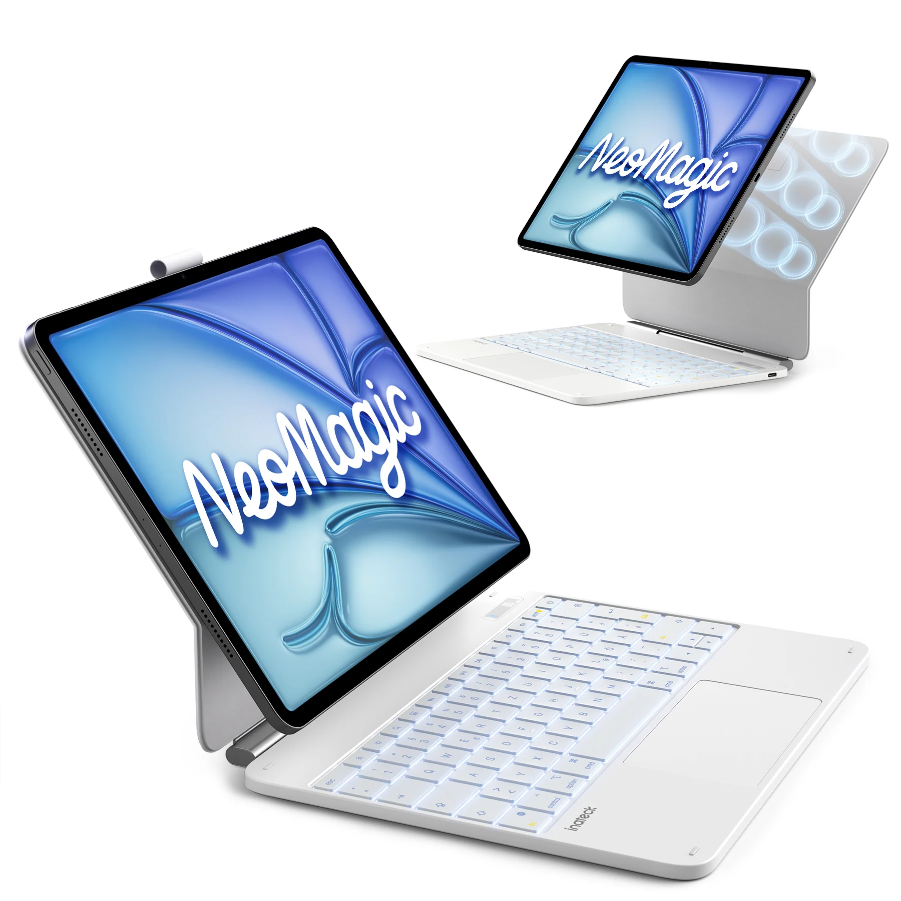 Inateck NeoMagic Magnetische Tastatur Hülle für iPad Air 13" M4/M3/M2 (2026/2025/2024), iPad Pro 12.9" 6/5/4/3 Gen,QWERTZ, KB903-13A - Image 20