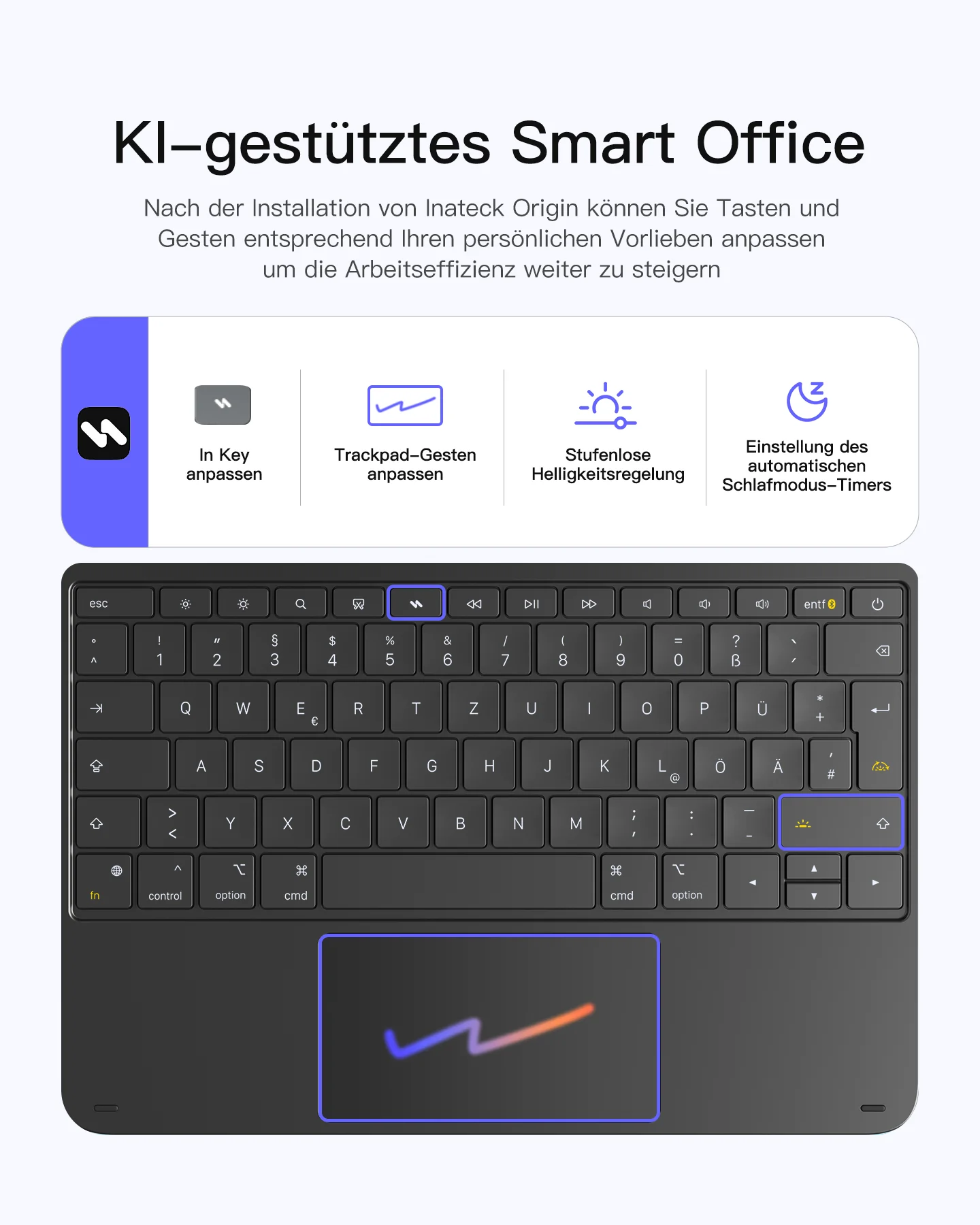 Inateck NeoMagic Magnetische Tastatur Hülle für iPad Air 13" M4/M3/M2 (2026/2025/2024), iPad Pro 12.9" 6/5/4/3 Gen,QWERTZ, KB903-13A - Image 9