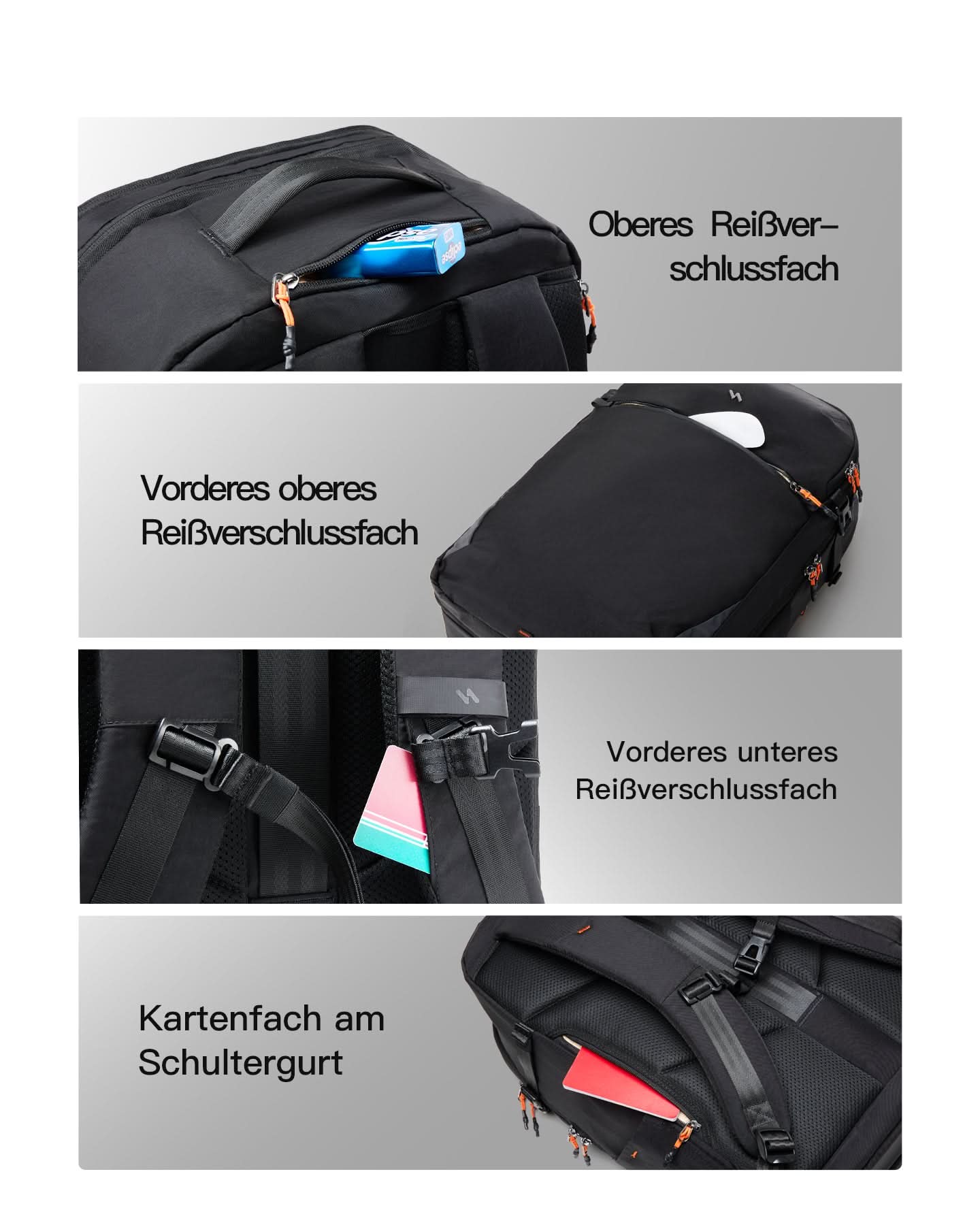 Inateck Reiserucksack 39L, Spritzwassergeschützt TSA Handgepäck Flugzeug Rucksack Travel Backpack Herren für 15.6 Zoll Laptop, BPX33 - Image 5