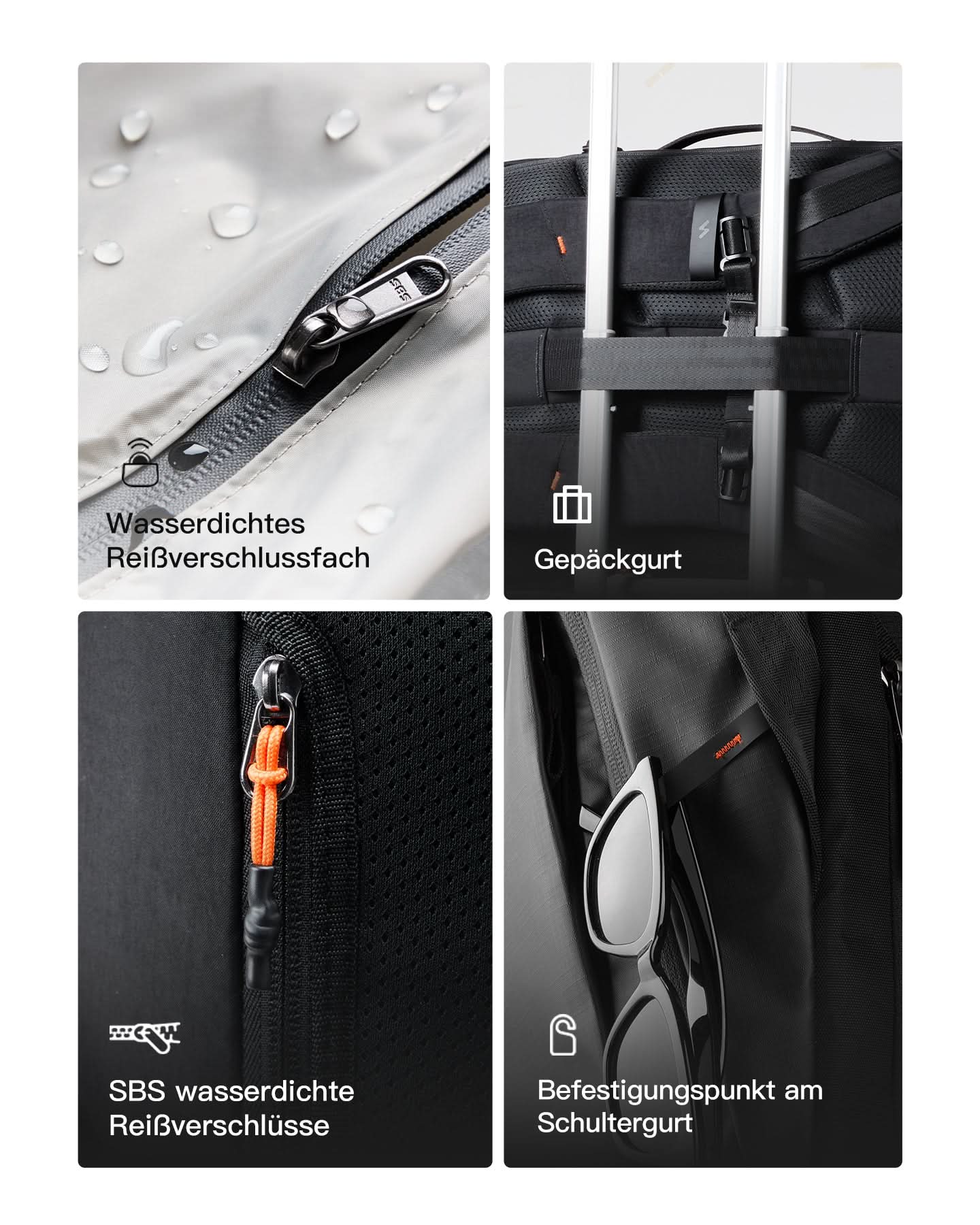 Inateck Reiserucksack 39L, Spritzwassergeschützt TSA Handgepäck Flugzeug Rucksack Travel Backpack Herren für 15.6 Zoll Laptop, BPX33 - Image 9