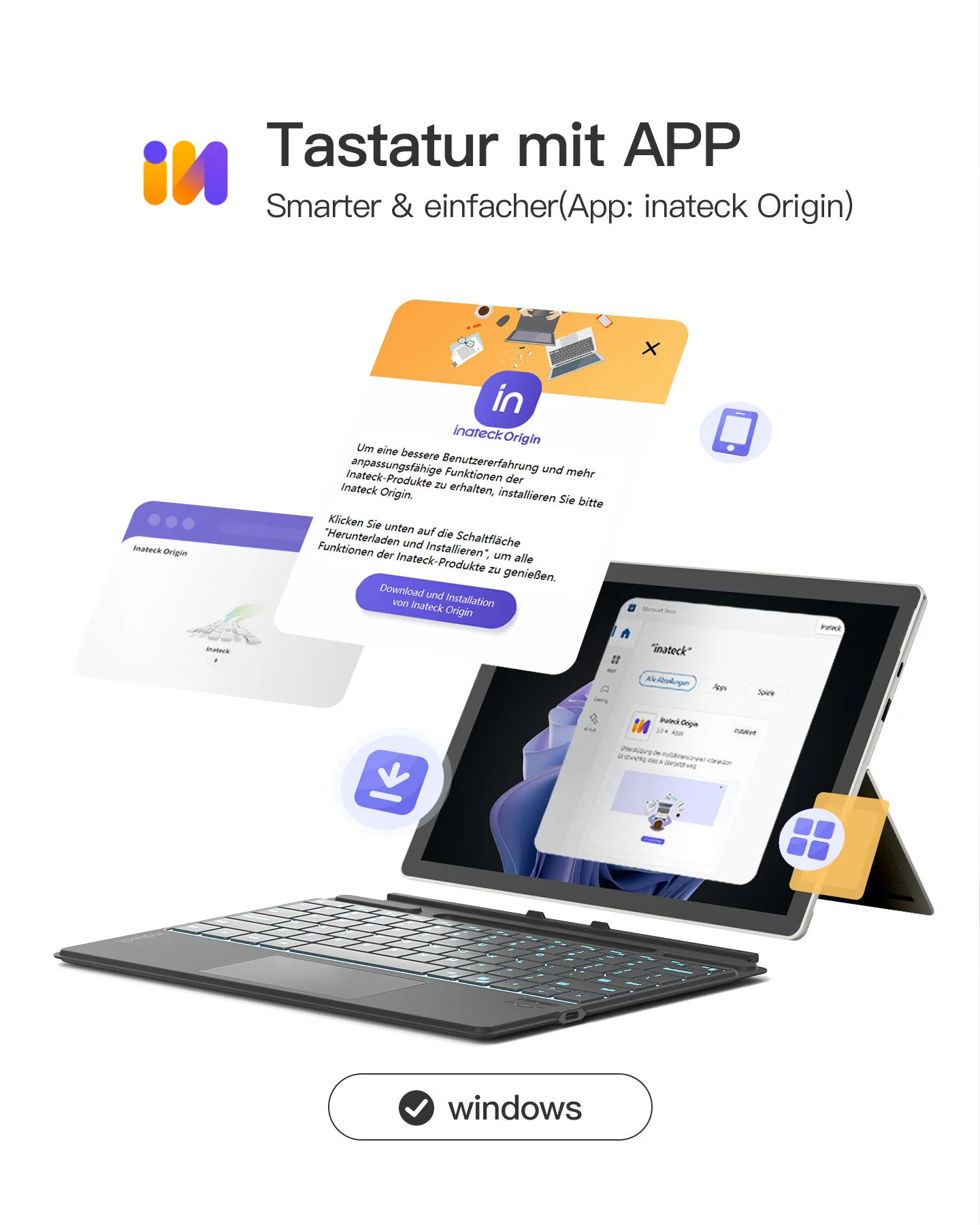 Surface Pro AI Funktion Tastatur, Kompatibel mit Surface Pro 11/10/9/8/X, QWERTZ, KB05114 - Image 15