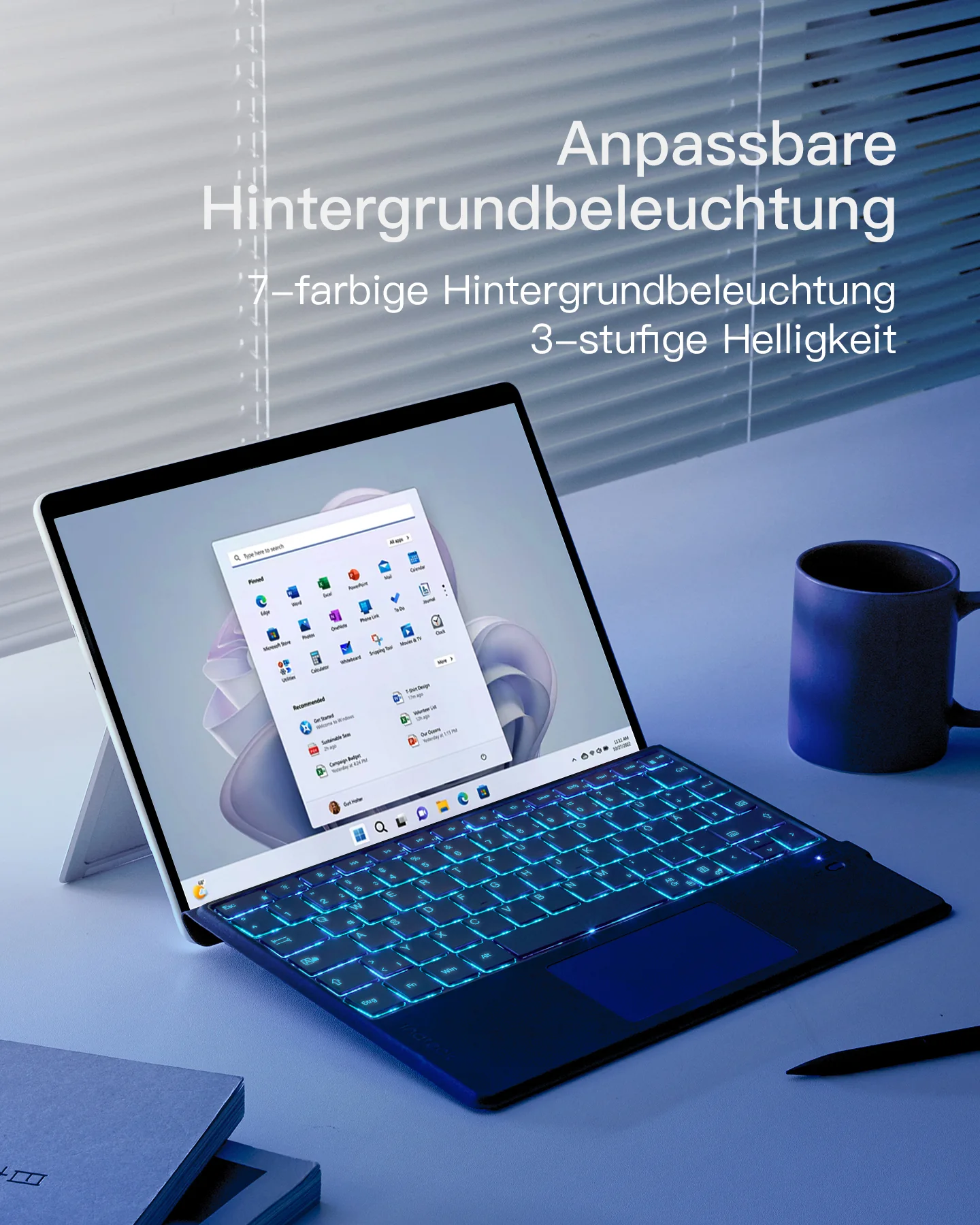 Surface Pro AI Funktion Tastatur, Kompatibel mit Surface Pro 11/10/9/8/X, QWERTZ, KB05114 - Image 20