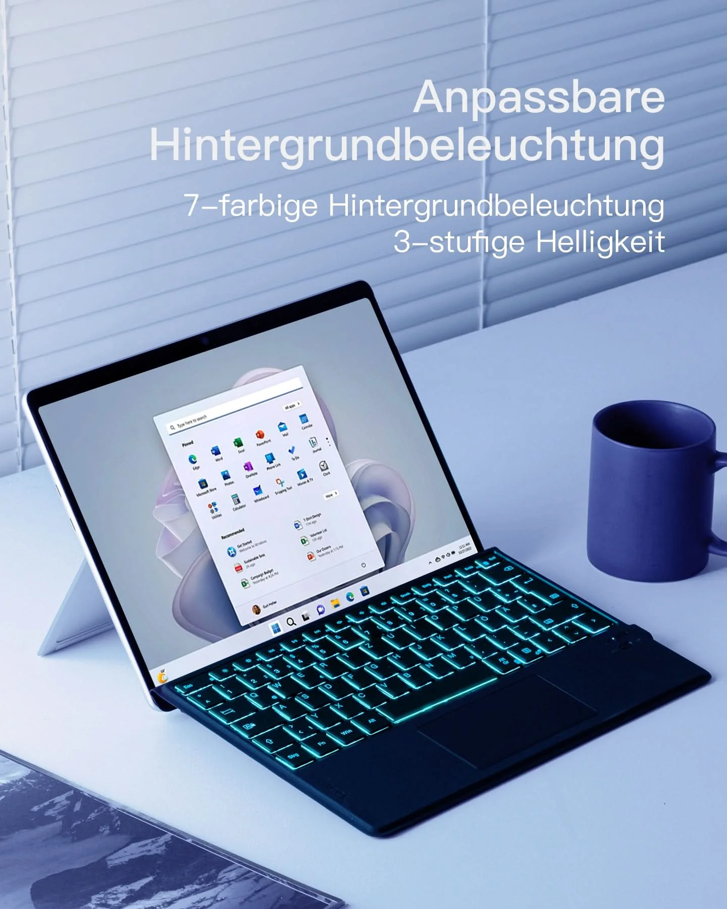 Surface Pro AI Funktion Tastatur, Kompatibel mit Surface Pro 11/10/9/8/X, QWERTZ, KB05114 - Image 5
