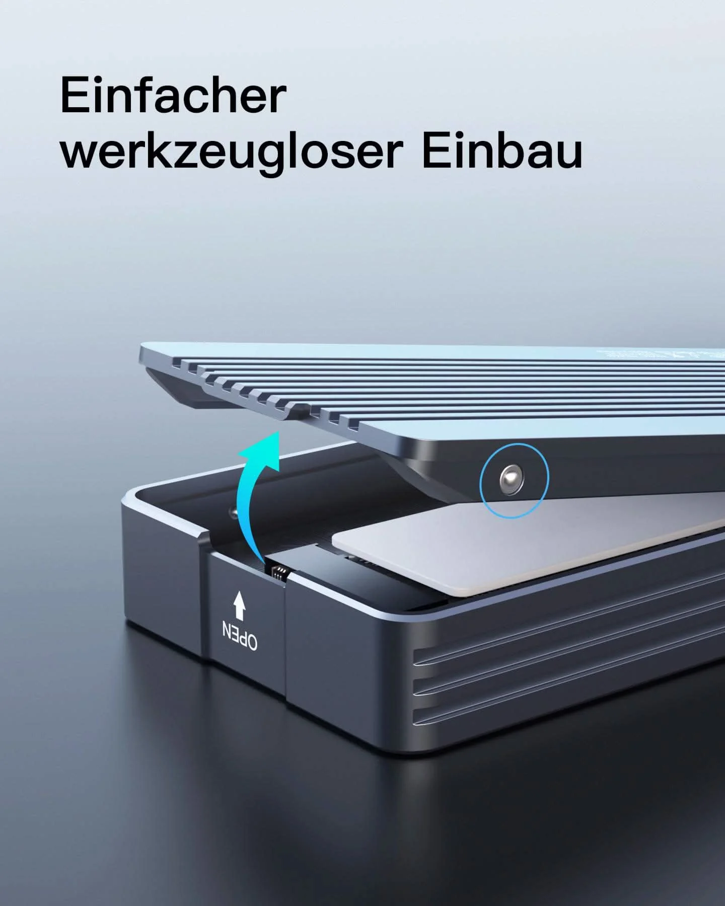 M.2 NVMe SSD-Gehäuse USB4.0/Thunderbolt 4, unterstützt 2230/2242/2260/2280 SSDs, M-Key, FE2028 - Image 3
