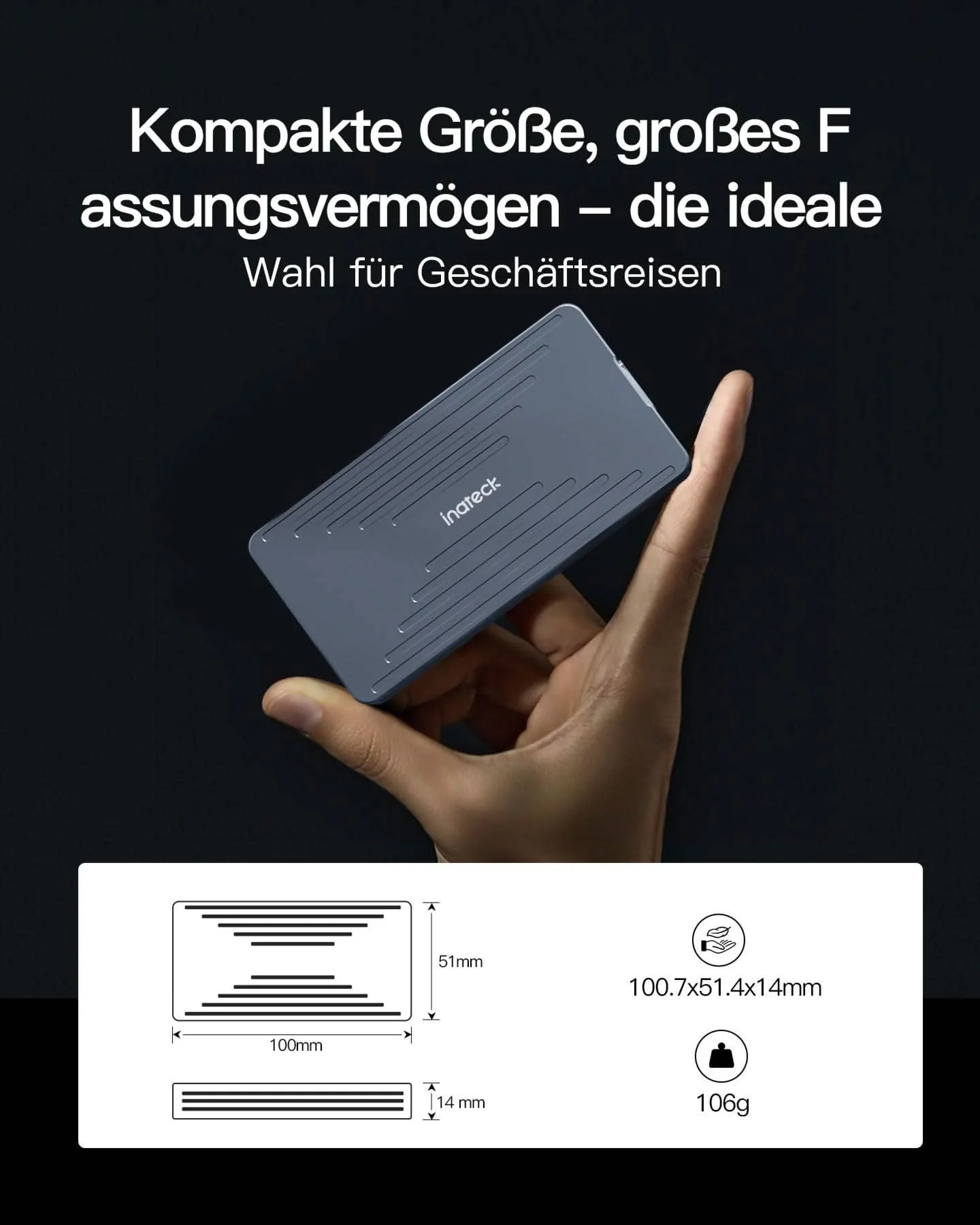M.2 NVMe SSD-Gehäuse USB4.0/Thunderbolt 4, unterstützt 2230/2242/2260/2280 SSDs, M-Key, FE2028 - Image 7