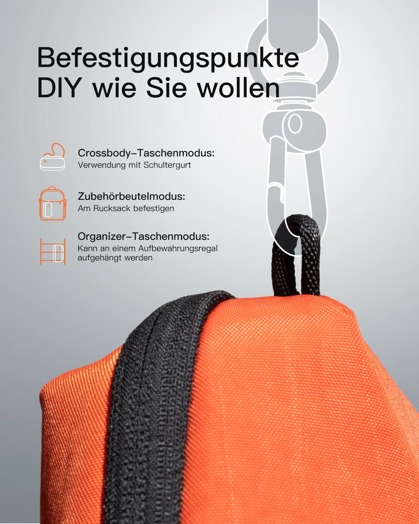 Portabler Elektronik-Organizer, spritzwassergeschützte Reisezubehörtasche für Kabel, Power Banks, Hubs, ABM33 - Image 10