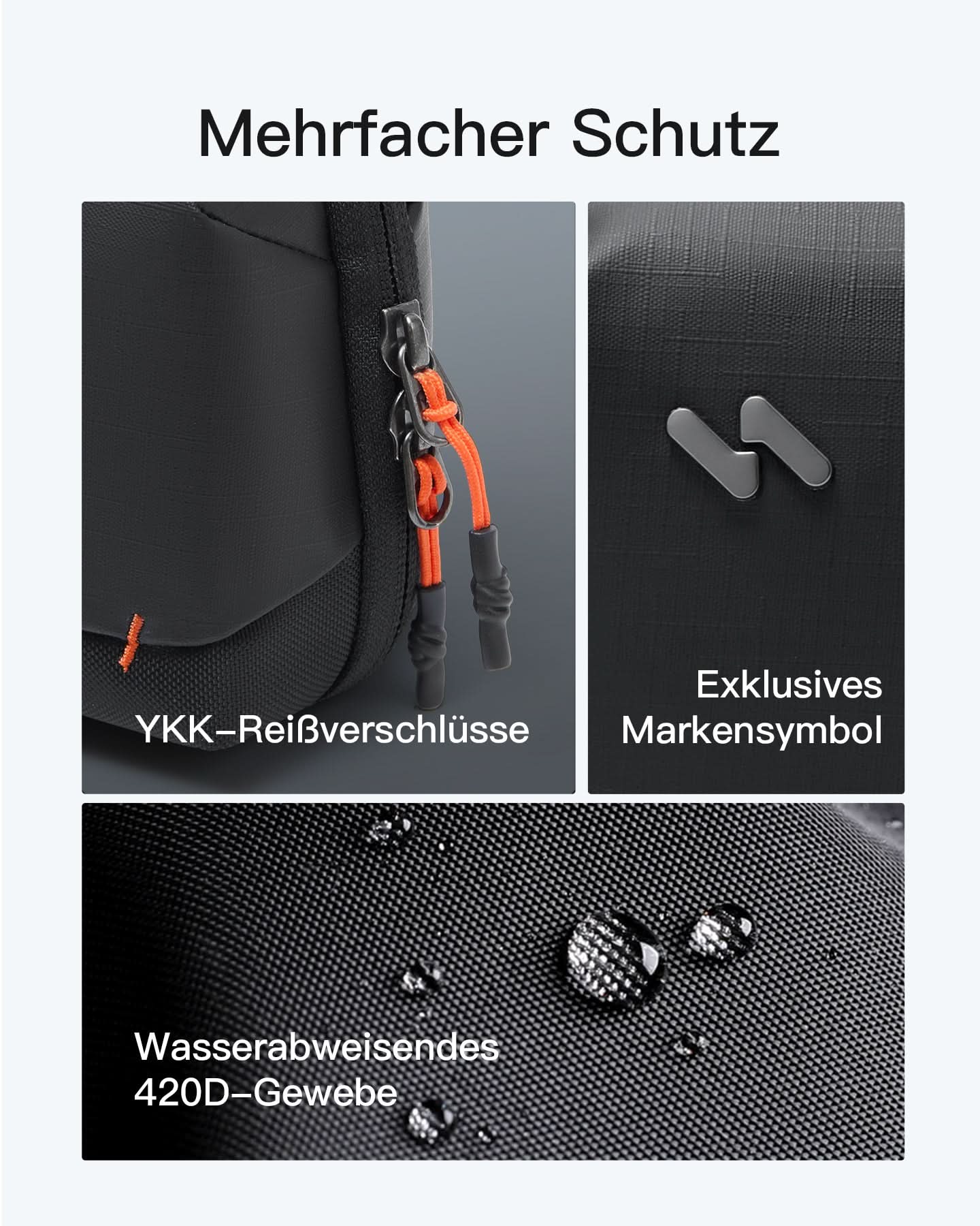 Portabler Elektronik-Organizer, spritzwassergeschützte Reisezubehörtasche für Kabel, Power Banks, Hubs, ABM33 - Image 18