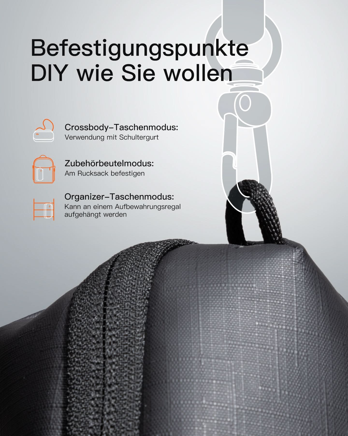 Portabler Elektronik-Organizer, spritzwassergeschützte Reisezubehörtasche für Kabel, Power Banks, Hubs, ABM33 - Image 19