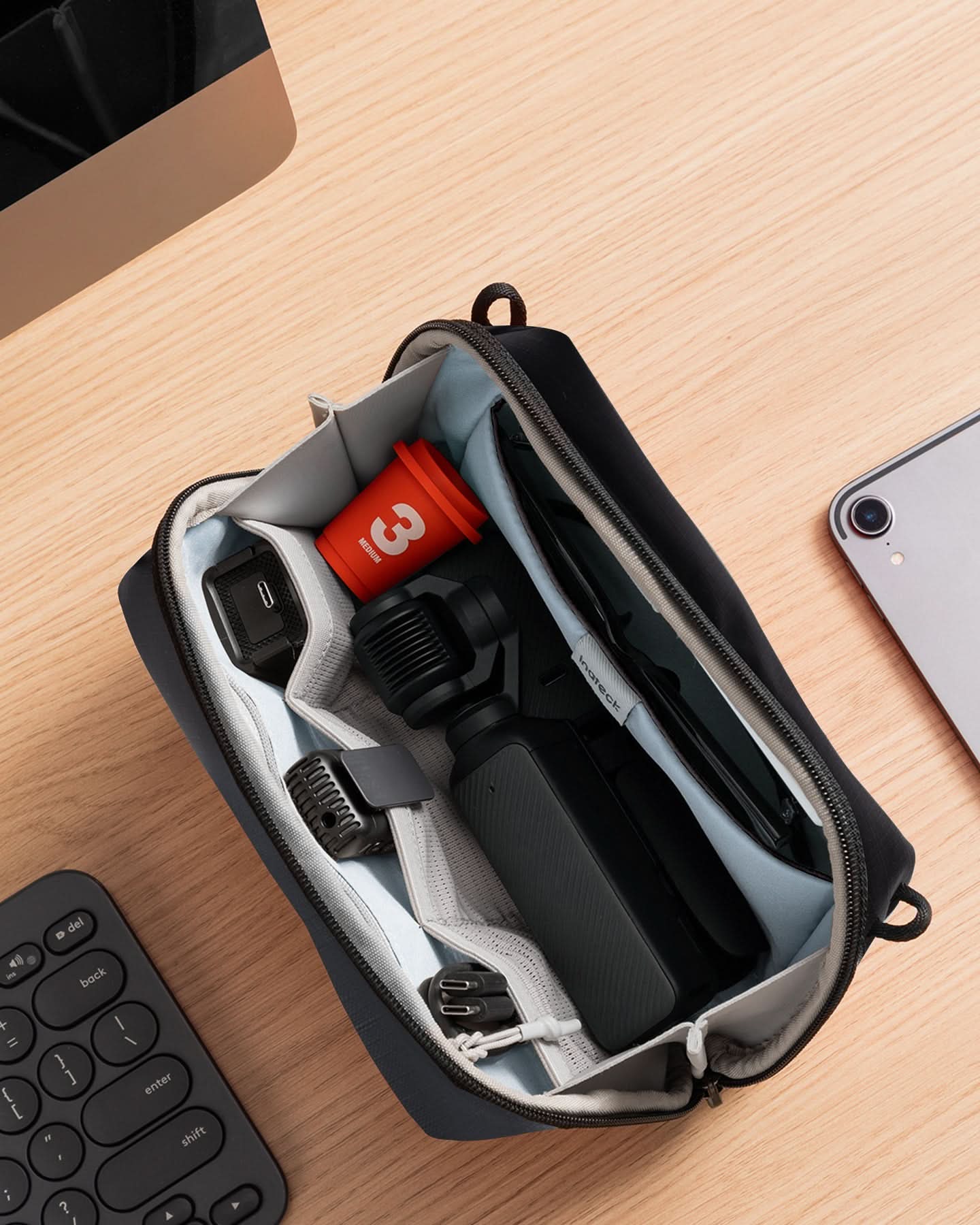 Portabler Elektronik-Organizer, spritzwassergeschützte Reisezubehörtasche für Kabel, Power Banks, Hubs, ABM33 - Image 20