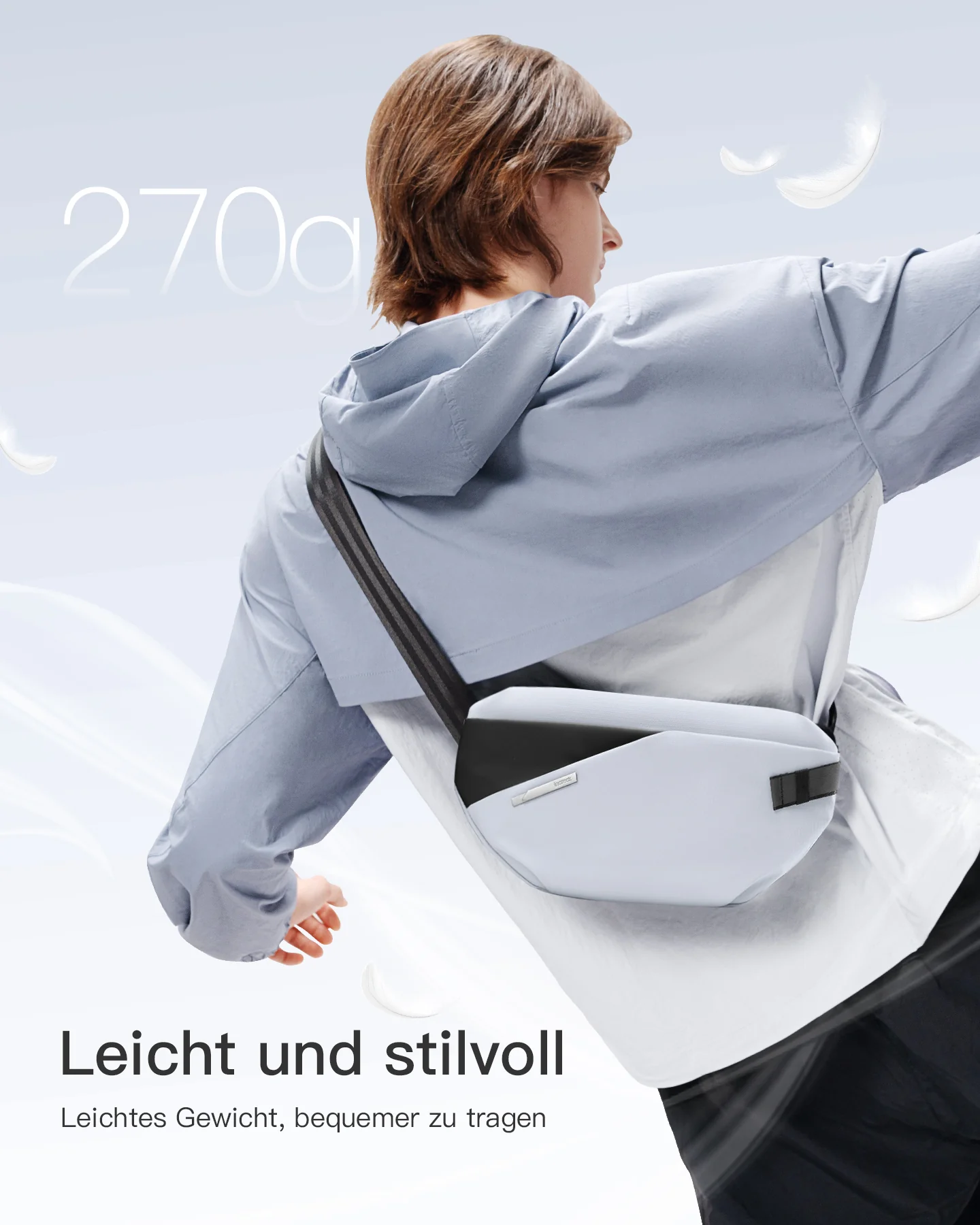 Sling Bag, leichte Umhängetasche mit schnell verstellbarem Gurt, FB01001 - Image 14