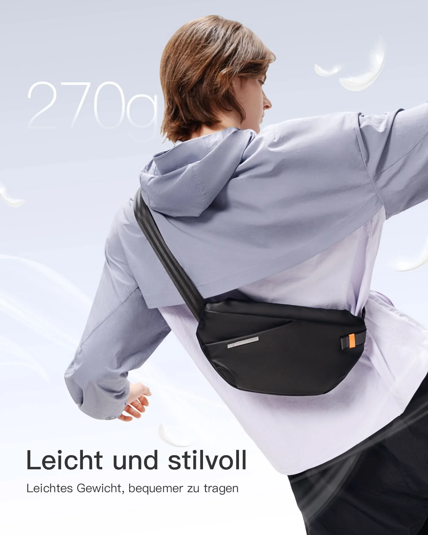Sling Bag, leichte Umhängetasche mit schnell verstellbarem Gurt, FB01001 - Image 4