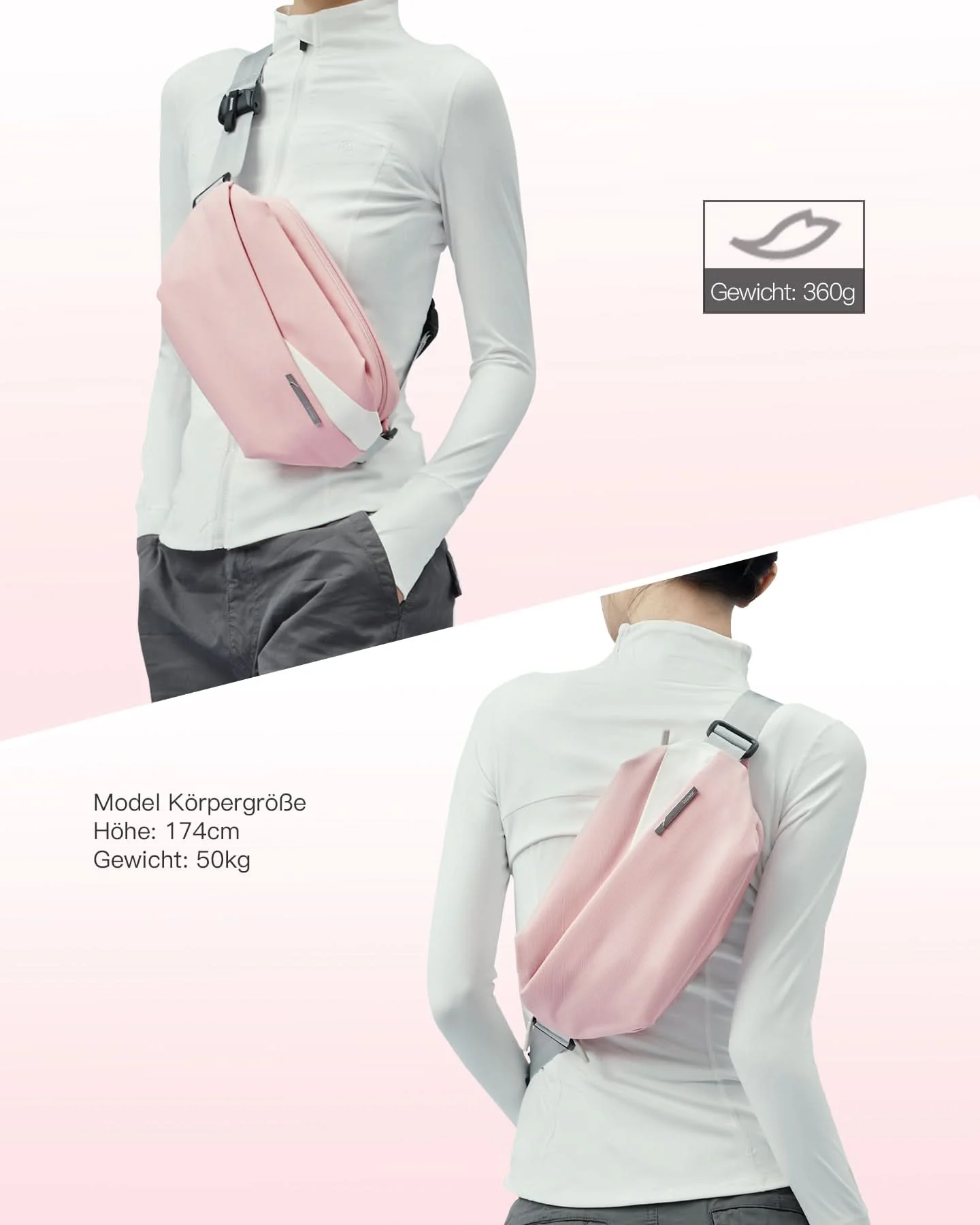 Sling Bag mit 19 eingebaute Taschen, stylische Crossbody Bag mit verstellbarem Schultergurt, LB03014 - Image 45