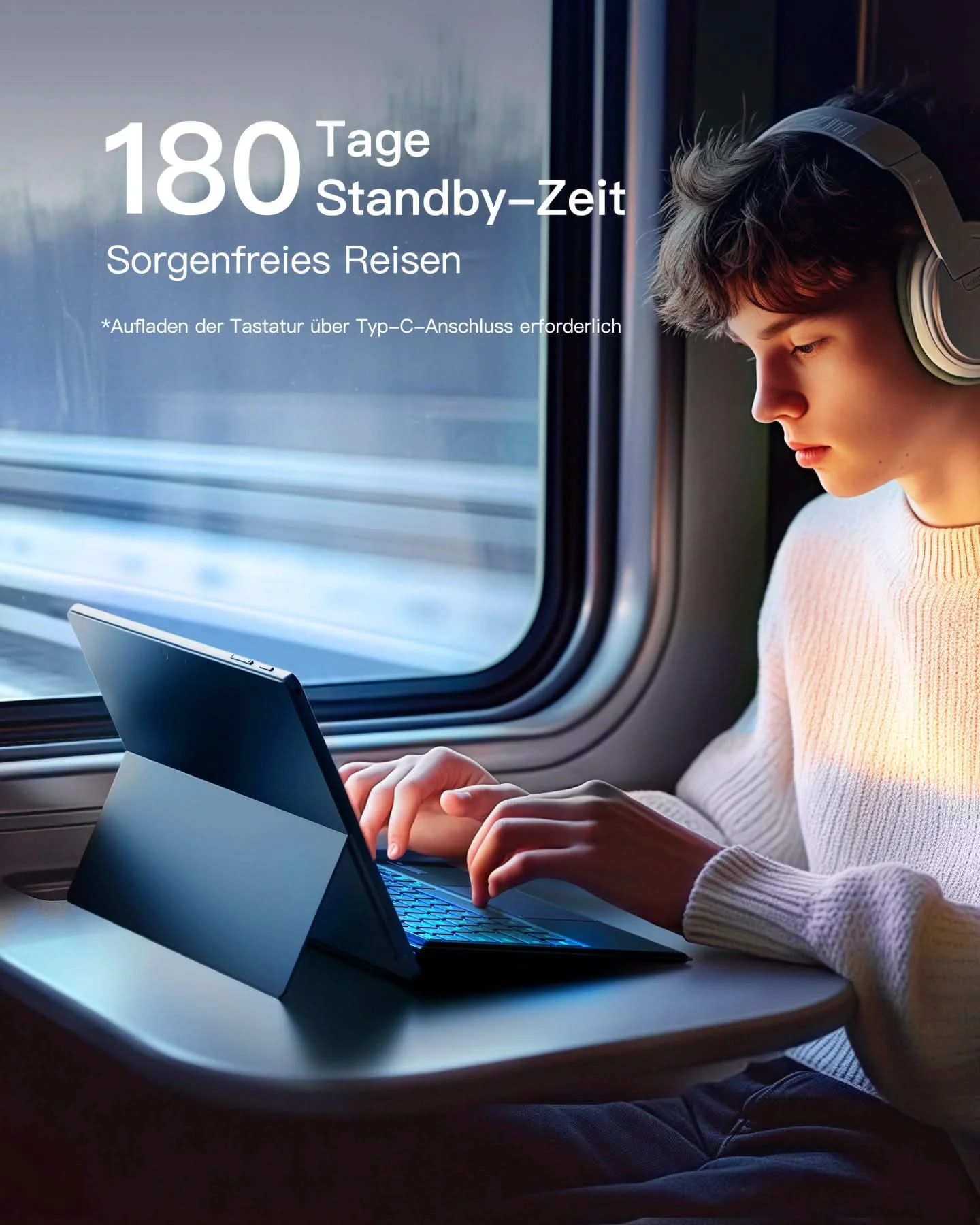 Surface Pro AI Tastatur für Surface Pro 7/7+/6/5/4, 7 Farben Hintergrundbeleuchtung, QWERTZ, KB02027 - Image 17