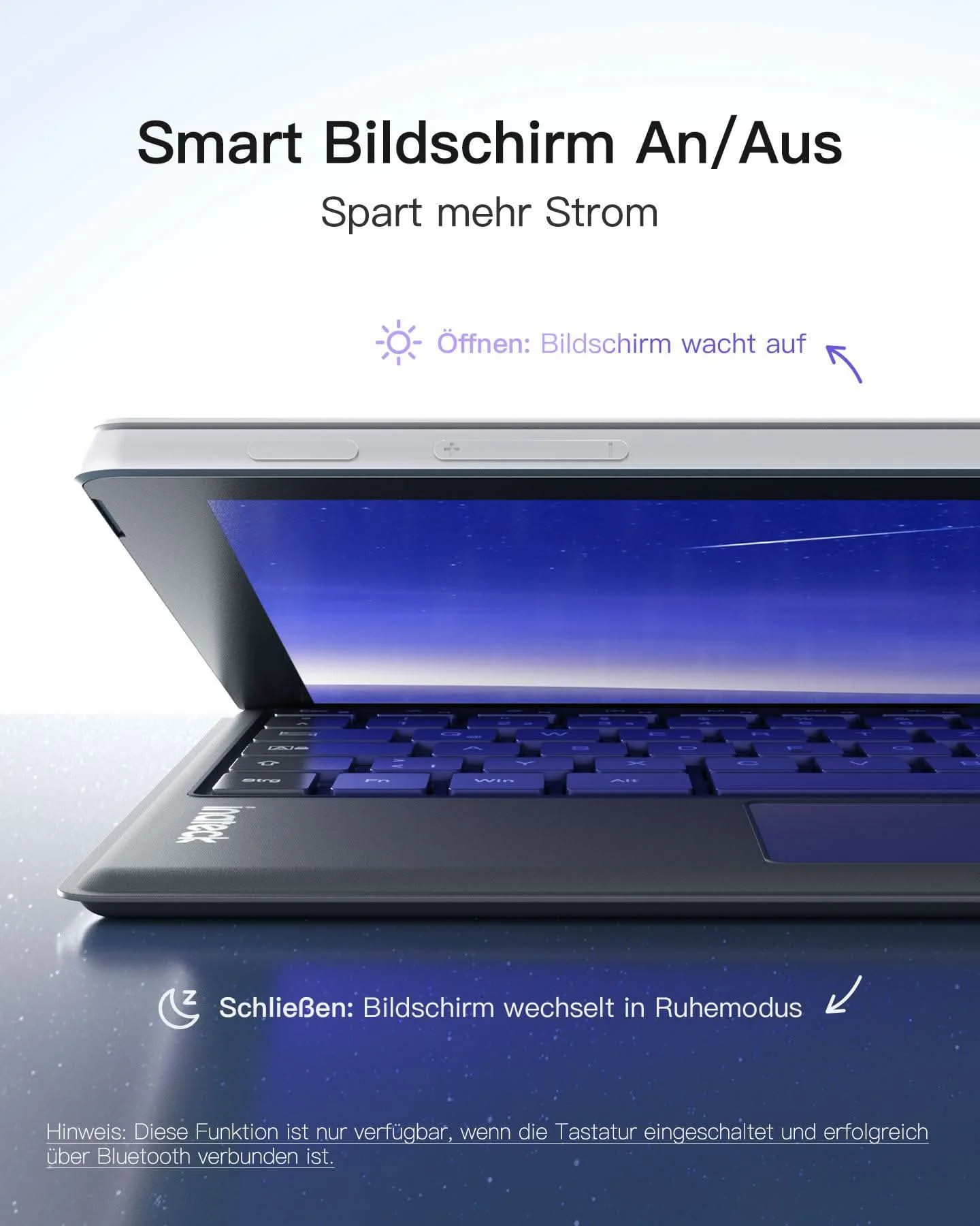 Surface Pro AI Tastatur für Surface Pro 7/7+/6/5/4, 7 Farben Hintergrundbeleuchtung, QWERTZ, KB02027 - Image 7