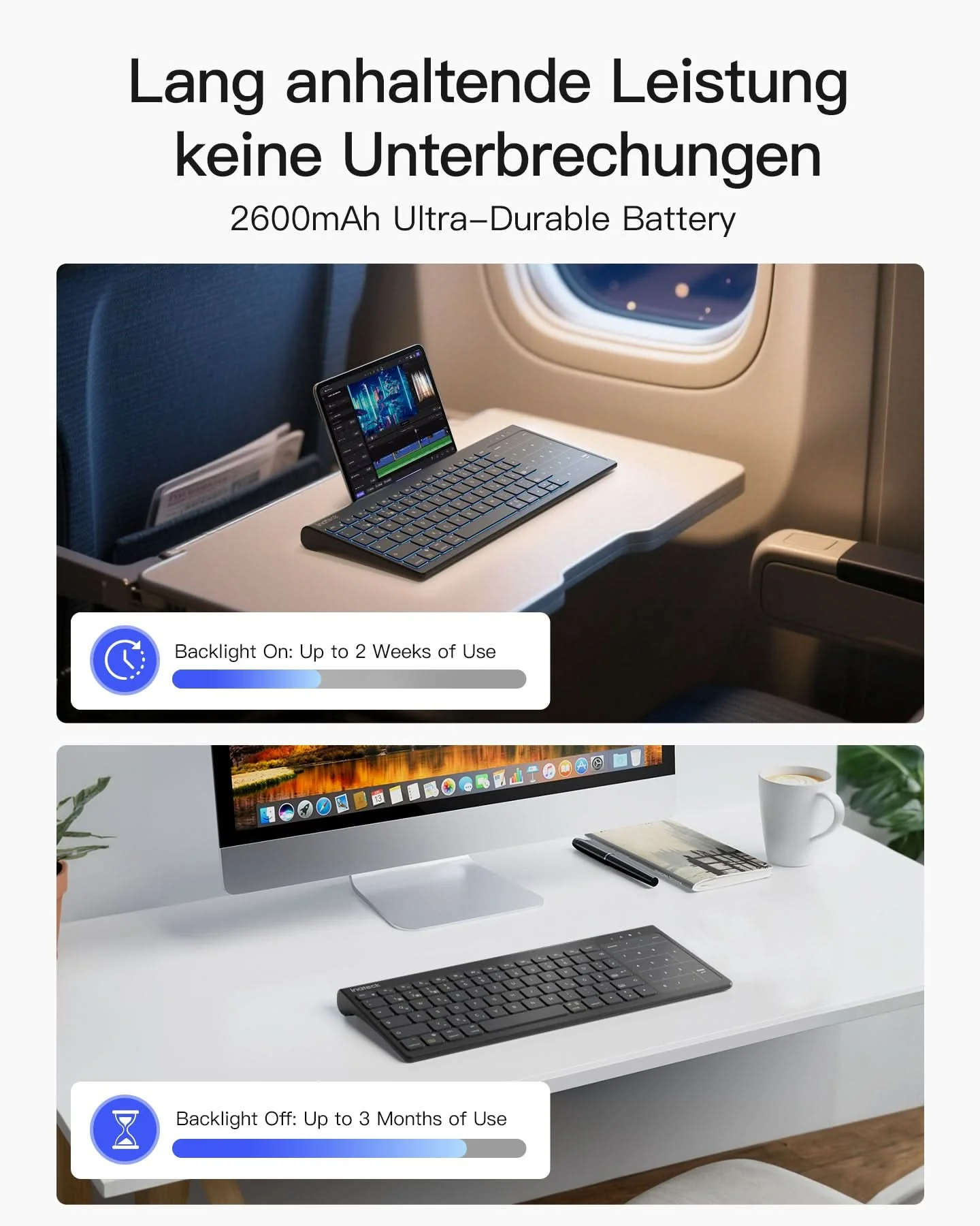 Tablet Tastatur, 3 BT-Kanäle, Kompatibel mit iPadOS/Samsung/Android/Windows, KB06103 - Image 5