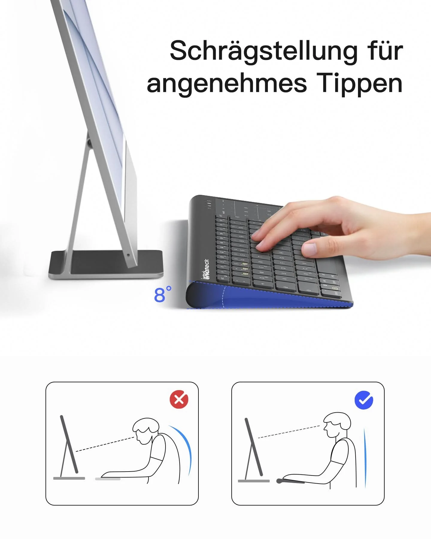 Tablet Tastatur, 3 BT-Kanäle, Kompatibel mit iPadOS/Samsung/Android/Windows, KB06103 - Image 7