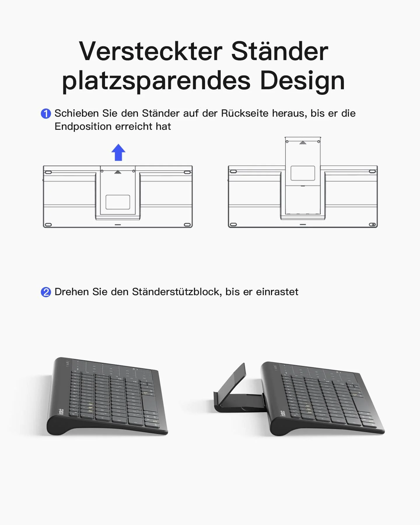 Tablet Tastatur, 3 BT-Kanäle, Kompatibel mit iPadOS/Samsung/Android/Windows, KB06103 - Image 8