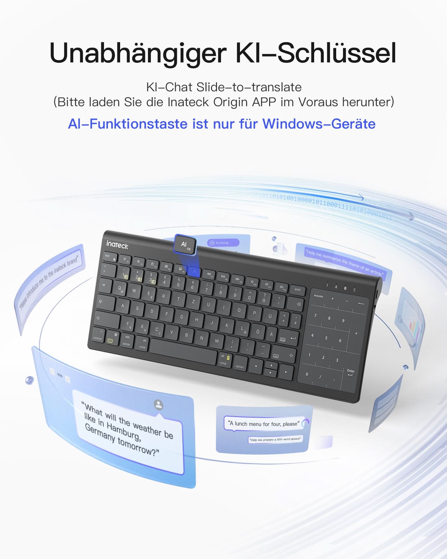 Tablet Tastatur, 3 BT-Kanäle, Kompatibel mit iPadOS/Samsung/Android/Windows, KB06103 - Image 9