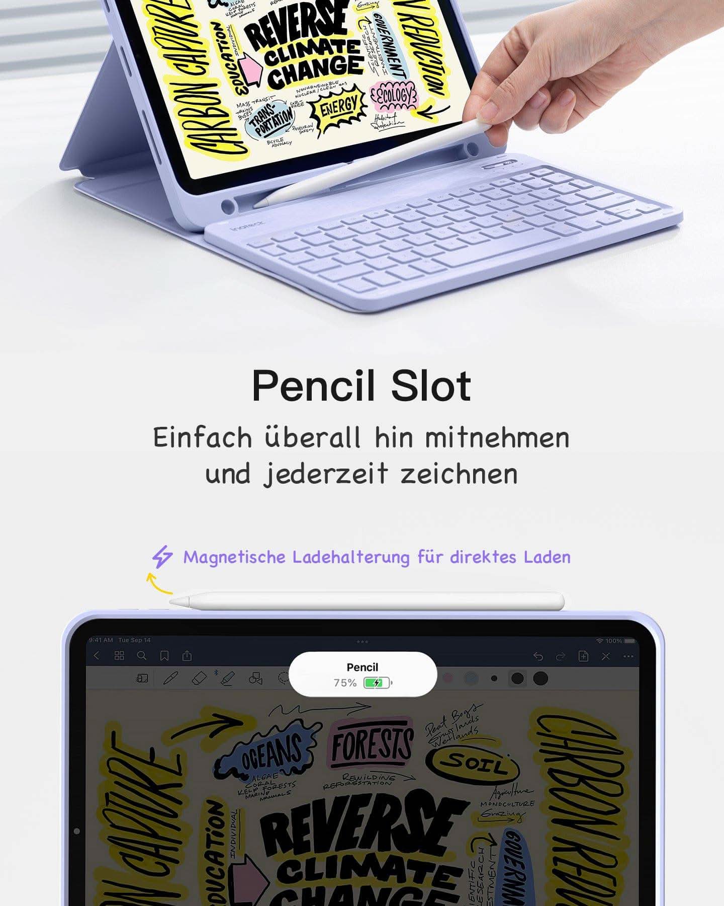 Ultraleicht Tastatur Hülle für iPad 11" (A16 2025), iPad 10; iPad Air 11" M4/M3/M2 (2026/2025/2024), iPad Air 5/4, iPad Pro 11" 4/3/2/1, KB04002 - Image 14