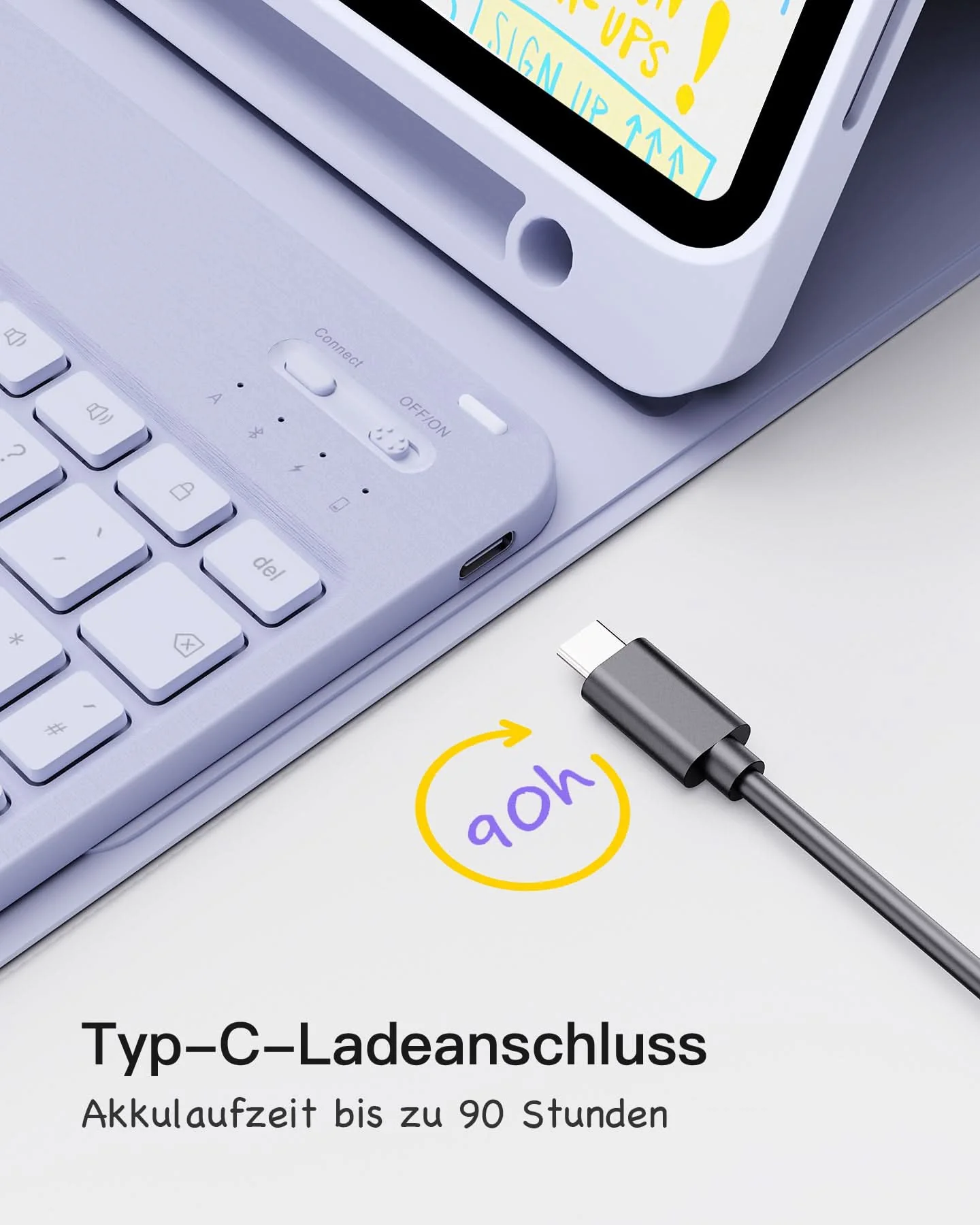 Ultraleicht Tastatur Hülle für iPad 11" (A16 2025), iPad 10; iPad Air 11" M4/M3/M2 (2026/2025/2024), iPad Air 5/4, iPad Pro 11" 4/3/2/1, KB04002 - Image 15