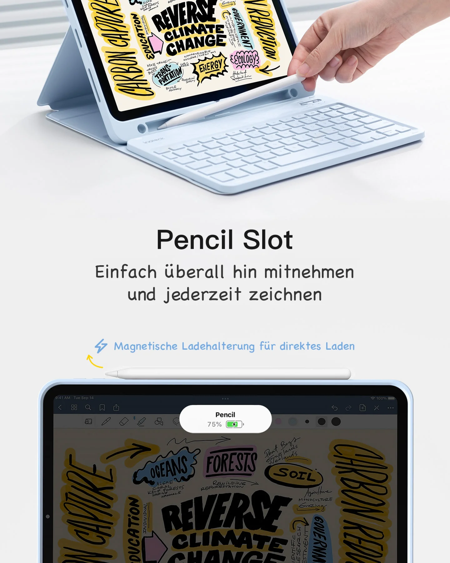 Ultraleicht Tastatur Hülle für iPad 11" (A16 2025), iPad 10; iPad Air 11" M4/M3/M2 (2026/2025/2024), iPad Air 5/4, iPad Pro 11" 4/3/2/1, KB04002 - Image 20