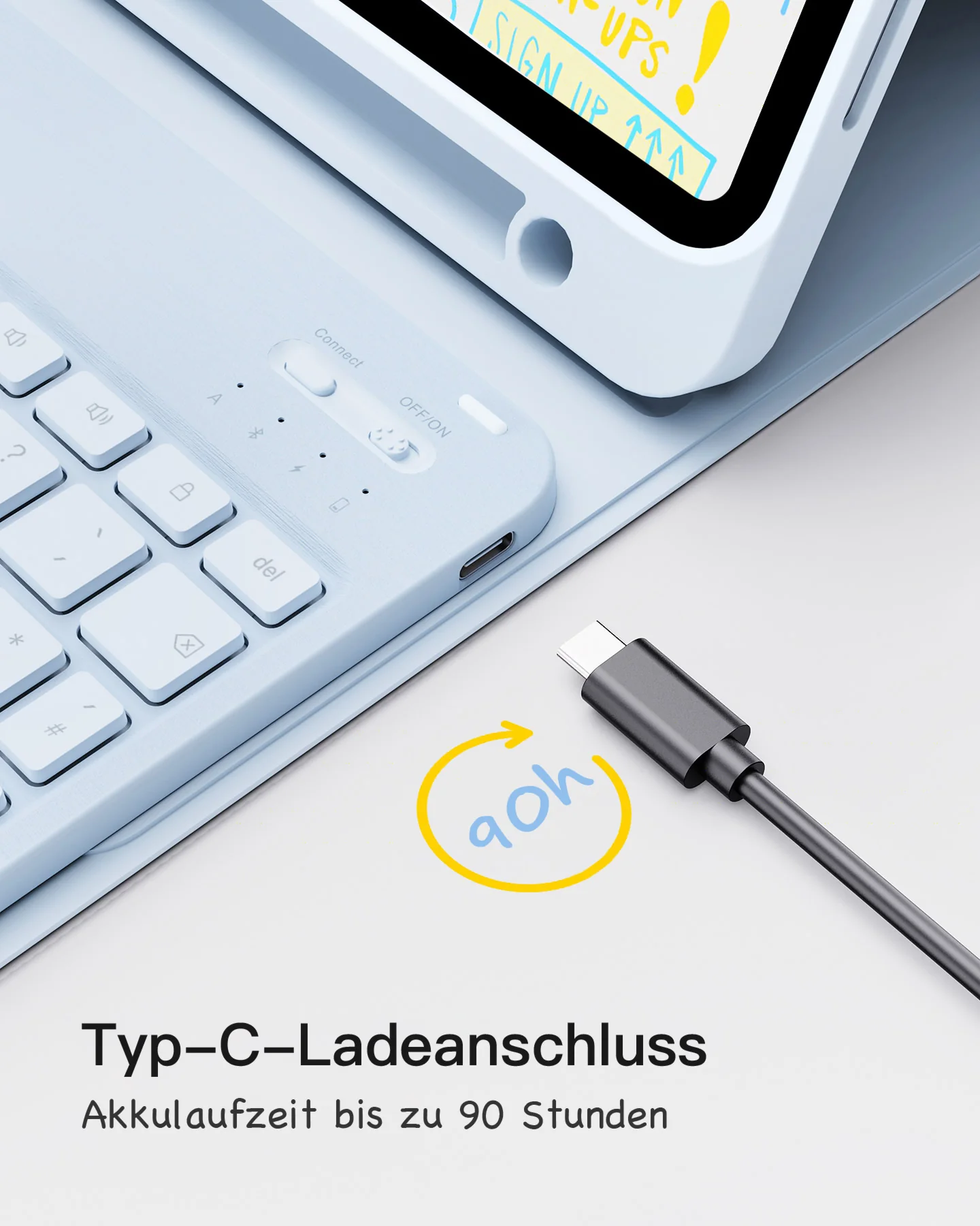 Ultraleicht Tastatur Hülle für iPad 11" (A16 2025), iPad 10; iPad Air 11" M4/M3/M2 (2026/2025/2024), iPad Air 5/4, iPad Pro 11" 4/3/2/1, KB04002 - Image 24