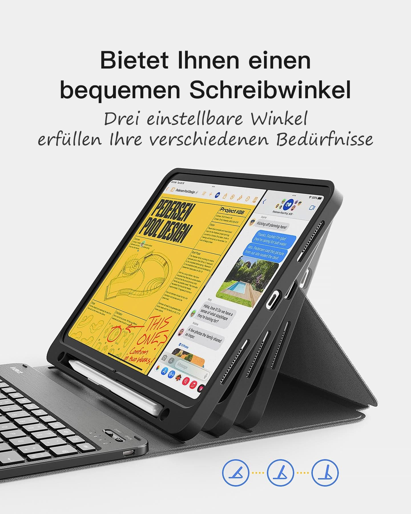 Ultraleicht Tastatur Hülle für iPad 11" (A16 2025), iPad 10; iPad Air 11" M4/M3/M2 (2026/2025/2024), iPad Air 5/4, iPad Pro 11" 4/3/2/1, KB04002 - Image 5