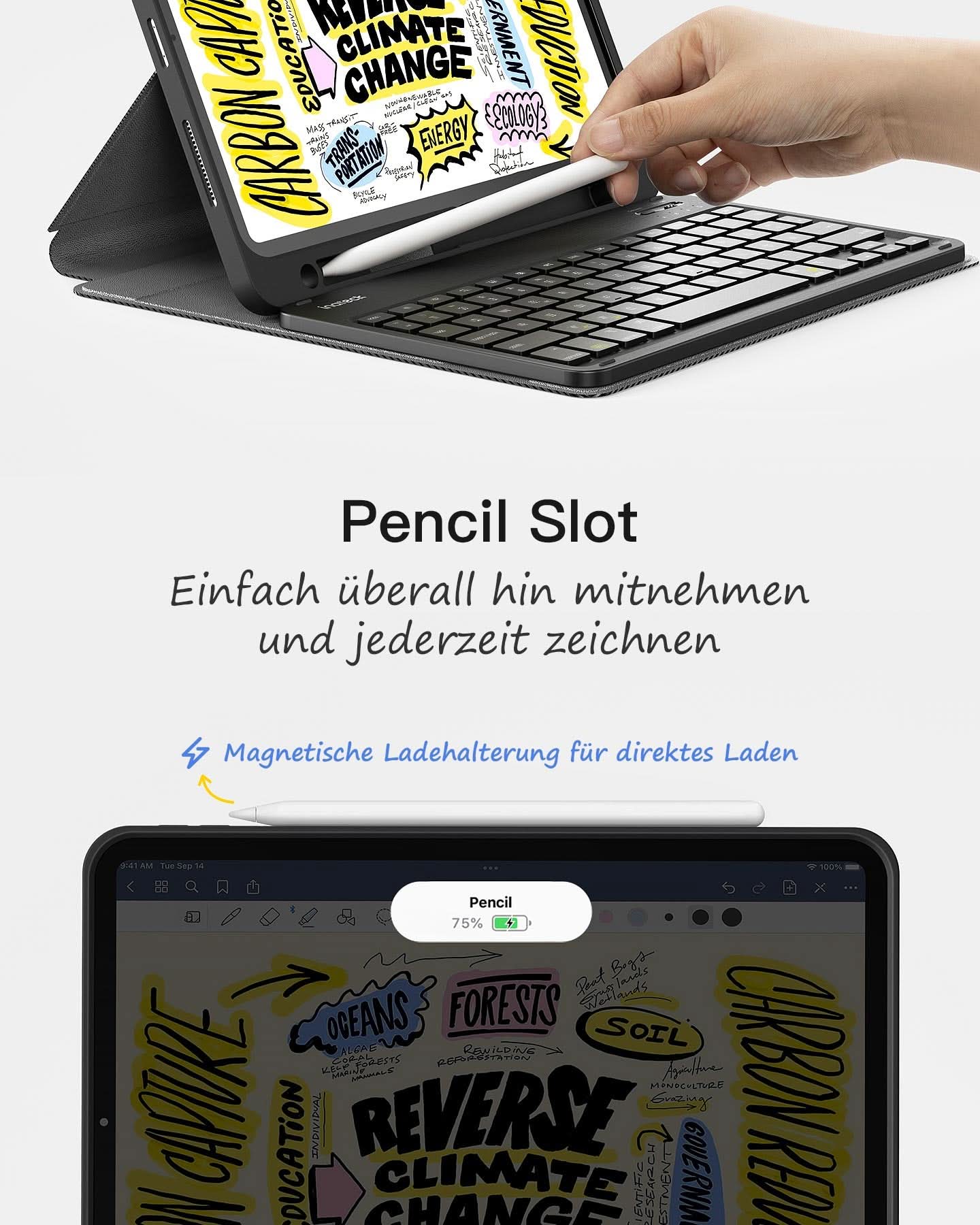 Ultraleicht Tastatur Hülle für iPad 11" (A16 2025), iPad 10; iPad Air 11" M4/M3/M2 (2026/2025/2024), iPad Air 5/4, iPad Pro 11" 4/3/2/1, KB04002 - Image 8