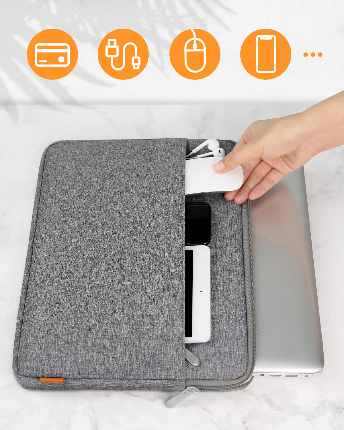 Ultraleichte Laptoptasche Hülle 13-16 Zoll mit Zubehörtasche, LB01005 - Image 26