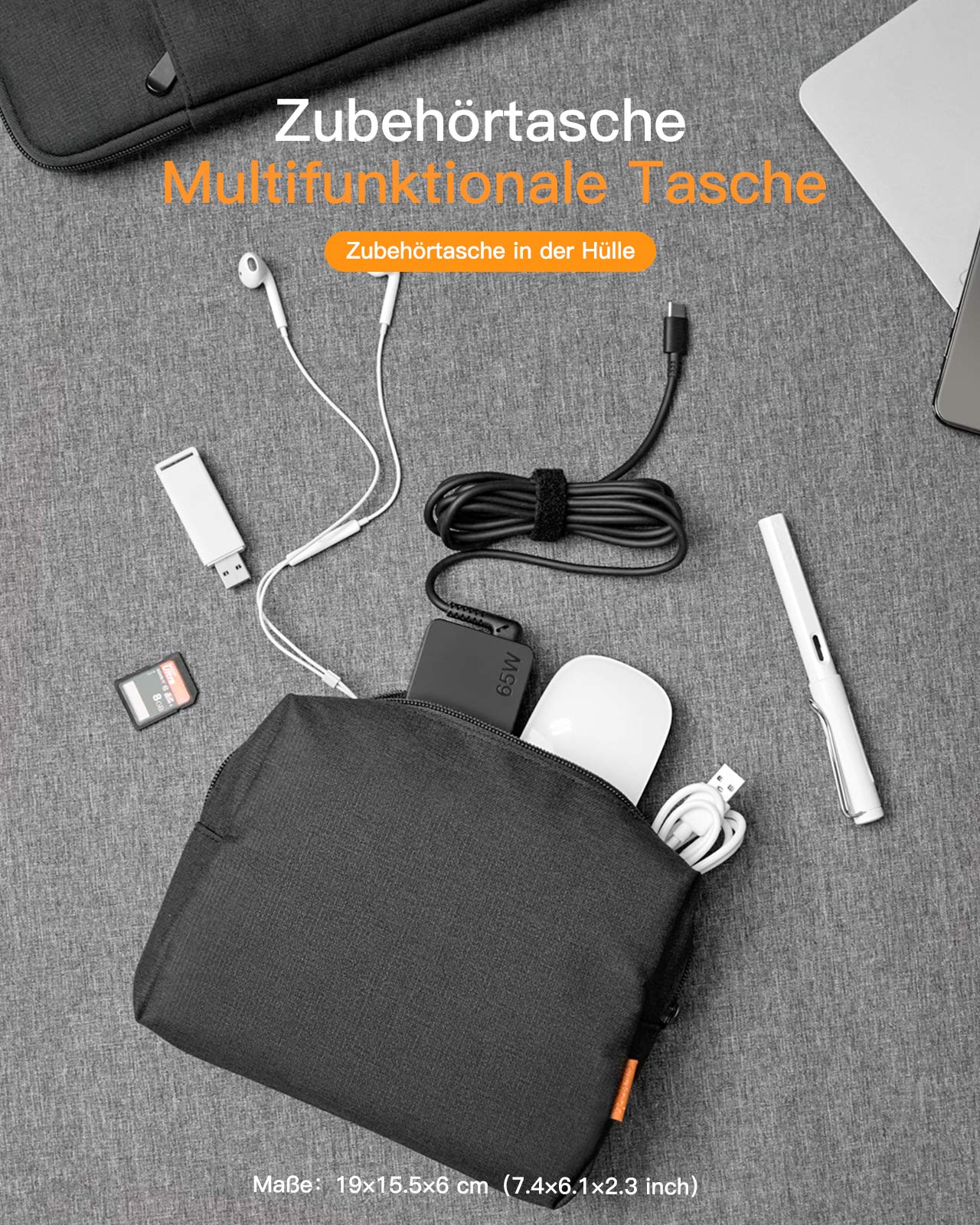 Ultraleichte Laptoptasche Hülle 13-16 Zoll mit Zubehörtasche, LB01005 - Image 44