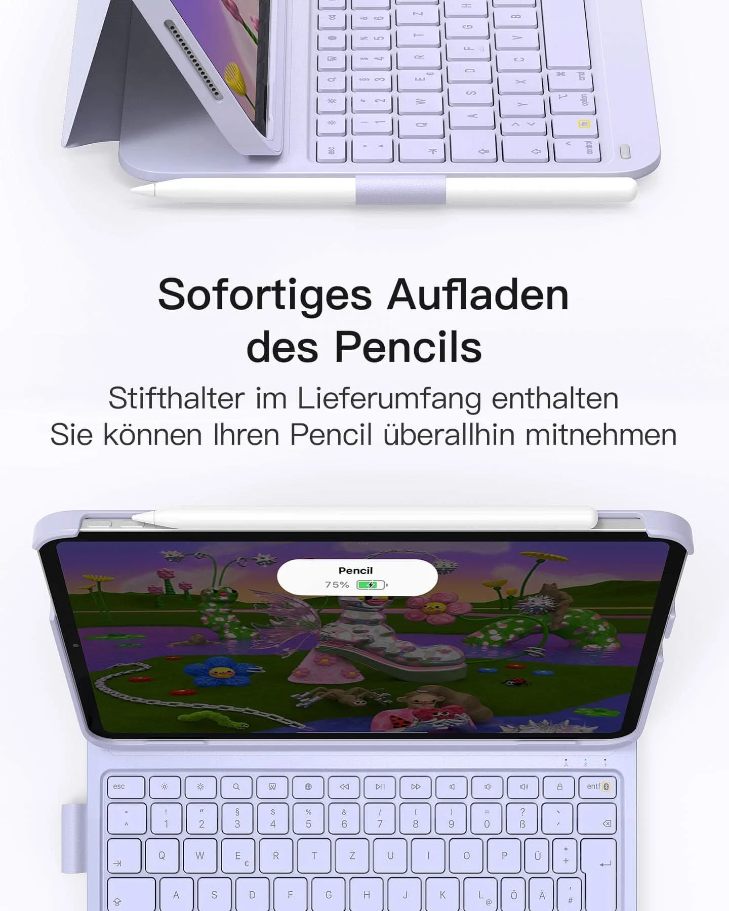 Super-leicht Tastatur Hülle für iPad 11" 11 Gen (A16 2025), iPad 10, iPad Air 11" M4/M3/M2 (2026/2025/2024), iPad Air 5/4, iPad Pro 11" 4/3/2/1, QWERTZ, BK2007 - Image 12