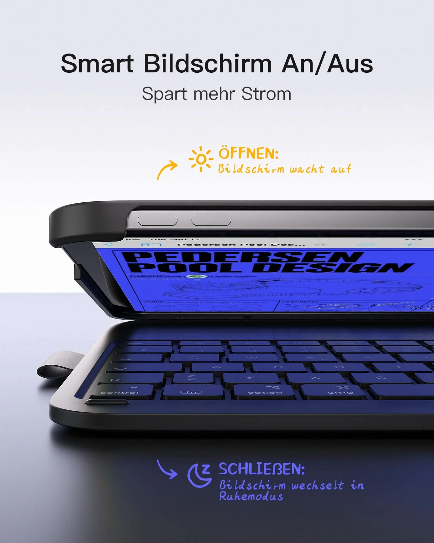 Super-leicht Tastatur Hülle für iPad 11" 11 Gen (A16 2025), iPad 10, iPad Air 11" M4/M3/M2 (2026/2025/2024), iPad Air 5/4, iPad Pro 11" 4/3/2/1, QWERTZ, BK2007 - Image 18
