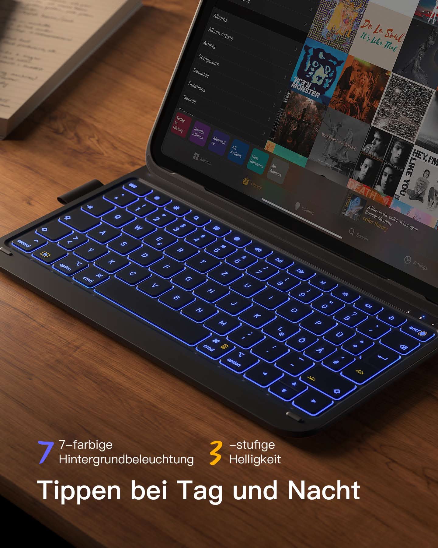 Super-leicht Tastatur Hülle für iPad 11" 11 Gen (A16 2025), iPad 10, iPad Air 11" M4/M3/M2 (2026/2025/2024), iPad Air 5/4, iPad Pro 11" 4/3/2/1, QWERTZ, BK2007 - Image 22
