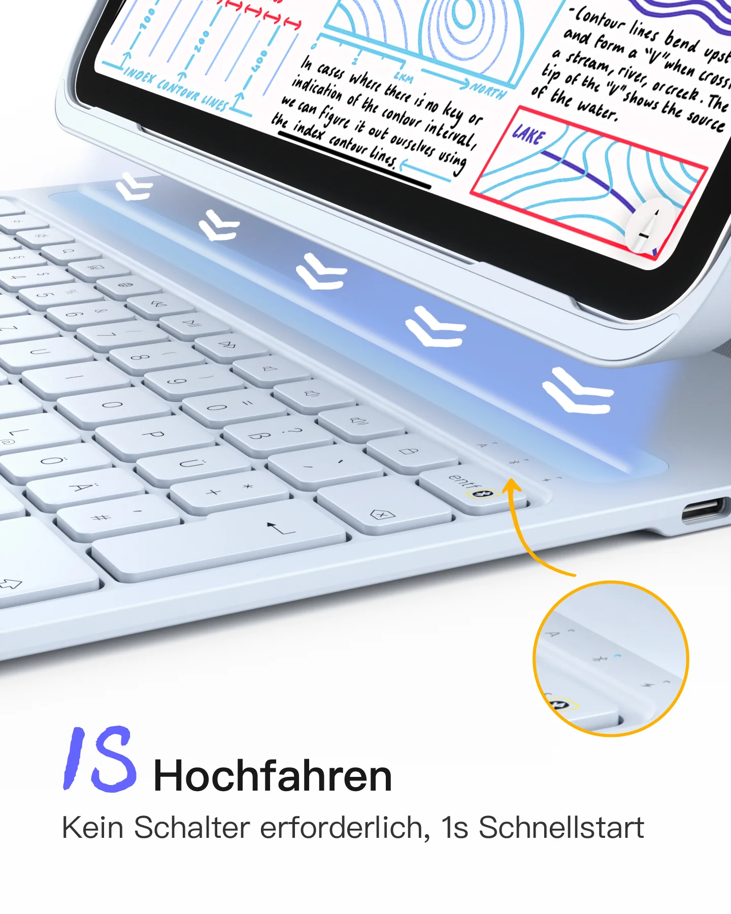 Super-leicht Tastatur Hülle für iPad 11" 11 Gen (A16 2025), iPad 10, iPad Air 11" M4/M3/M2 (2026/2025/2024), iPad Air 5/4, iPad Pro 11" 4/3/2/1, QWERTZ, BK2007 - Image 27