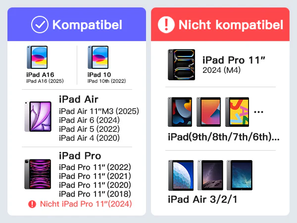 Super-leicht Tastatur Hülle für iPad 11" 11 Gen (A16 2025), iPad 10, iPad Air 11" M4/M3/M2 (2026/2025/2024), iPad Air 5/4, iPad Pro 11" 4/3/2/1, QWERTZ, BK2007 - Image 33