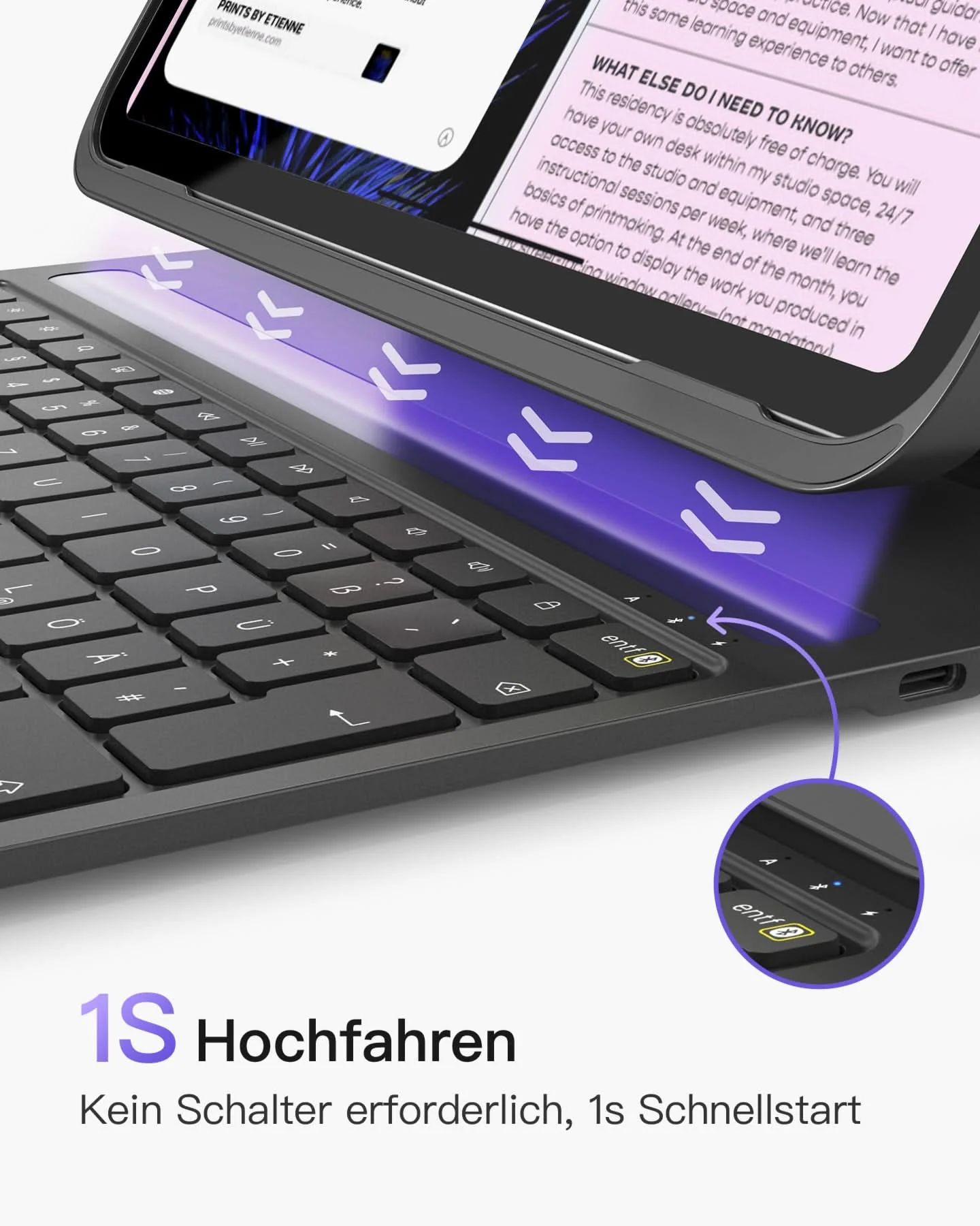 Super-leicht Tastatur Hülle für iPad 11" 11 Gen (A16 2025), iPad 10, iPad Air 11" M4/M3/M2 (2026/2025/2024), iPad Air 5/4, iPad Pro 11" 4/3/2/1, QWERTZ, BK2007 - Image 35