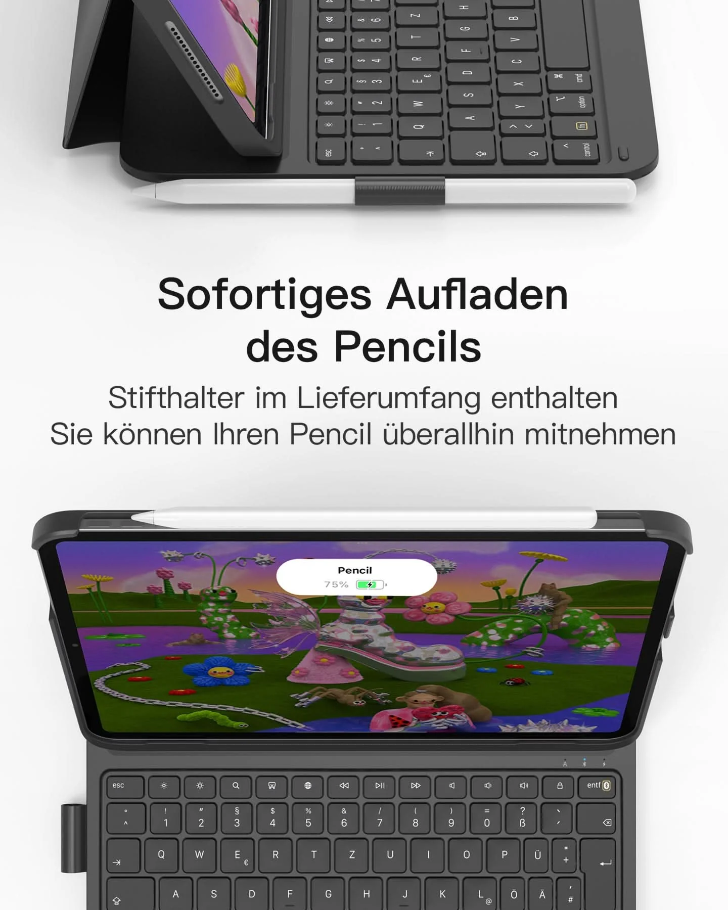 Super-leicht Tastatur Hülle für iPad 11" 11 Gen (A16 2025), iPad 10, iPad Air 11" M4/M3/M2 (2026/2025/2024), iPad Air 5/4, iPad Pro 11" 4/3/2/1, QWERTZ, BK2007 - Image 38