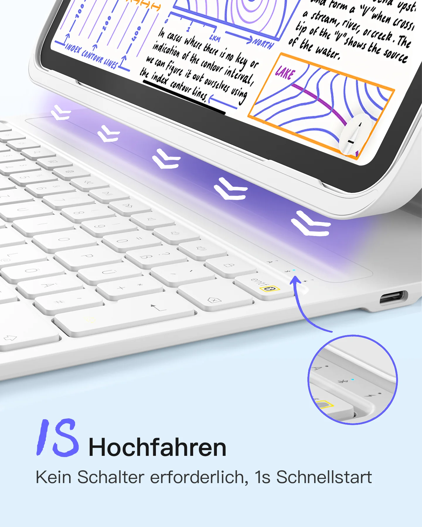 Super-leicht Tastatur Hülle für iPad 11" 11 Gen (A16 2025), iPad 10, iPad Air 11" M4/M3/M2 (2026/2025/2024), iPad Air 5/4, iPad Pro 11" 4/3/2/1, QWERTZ, BK2007 - Image 46