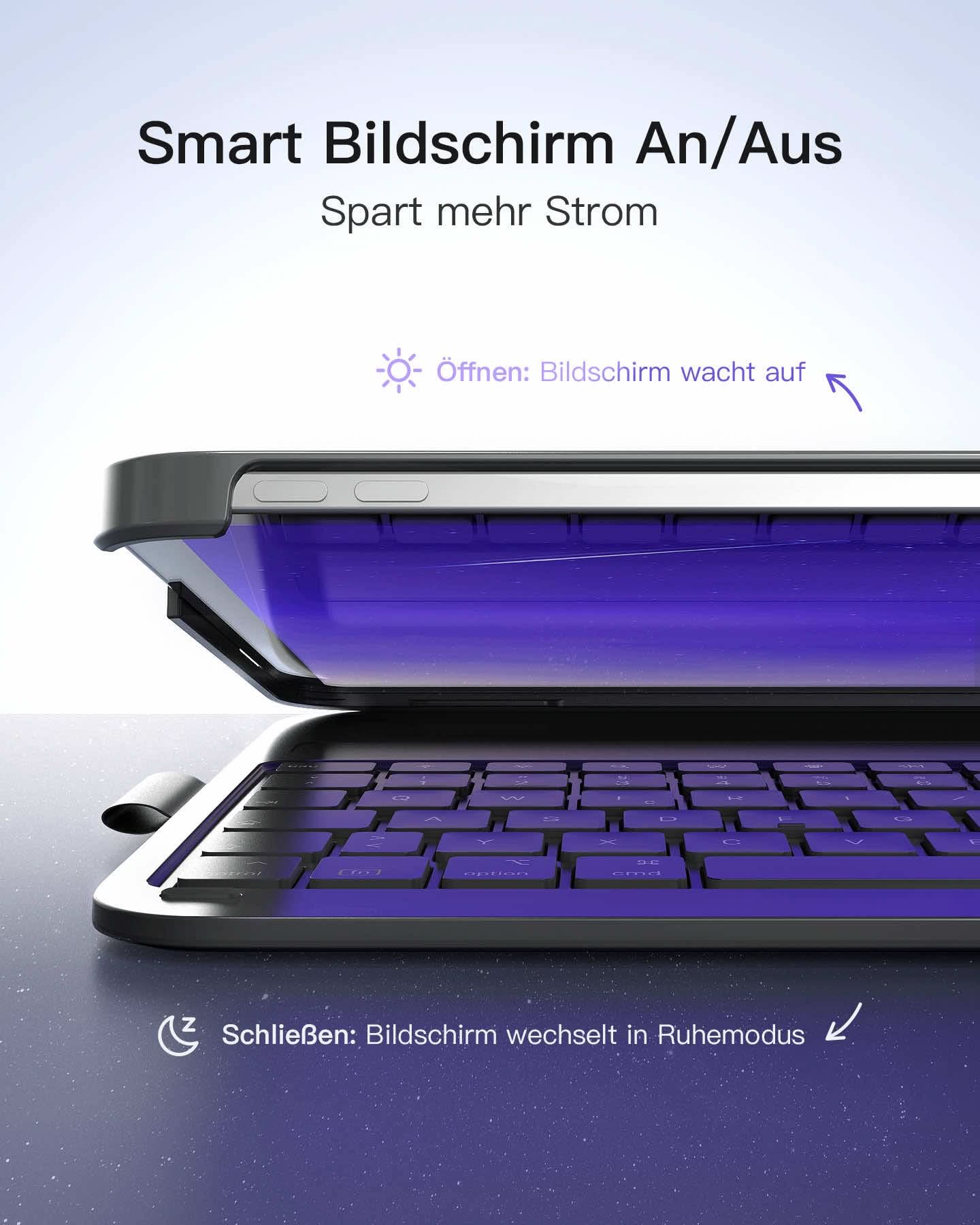 Super-leicht Tastatur Hülle für iPad 11" 11 Gen (A16 2025), iPad 10, iPad Air 11" M4/M3/M2 (2026/2025/2024), iPad Air 5/4, iPad Pro 11" 4/3/2/1, QWERTZ, BK2007 - Image 5