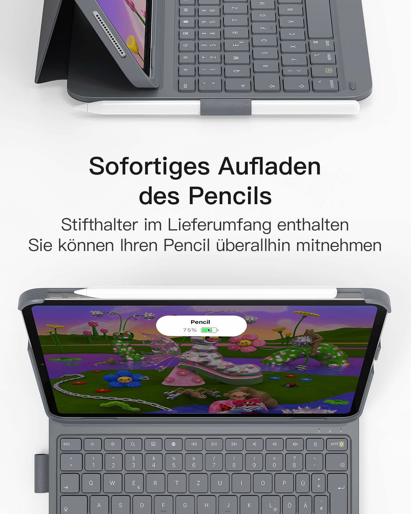 Super-leicht Tastatur Hülle für iPad 11" 11 Gen (A16 2025), iPad 10, iPad Air 11" M4/M3/M2 (2026/2025/2024), iPad Air 5/4, iPad Pro 11" 4/3/2/1, QWERTZ, BK2007 - Image 7
