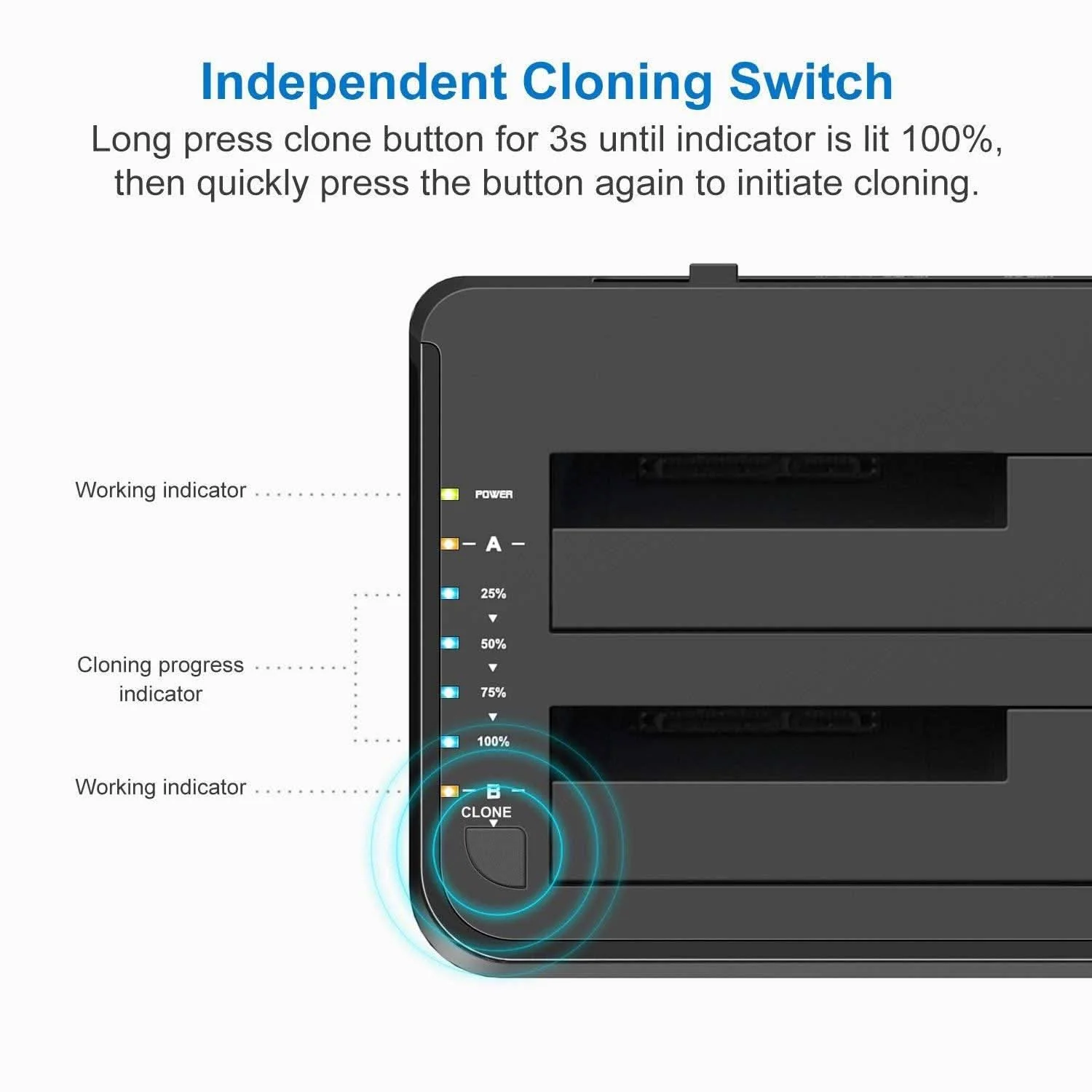 USB 3.0 Dockingstation, SATA Dual-Schacht Docking, Offline-Klonen unterstützt - SA02002 - Image 3